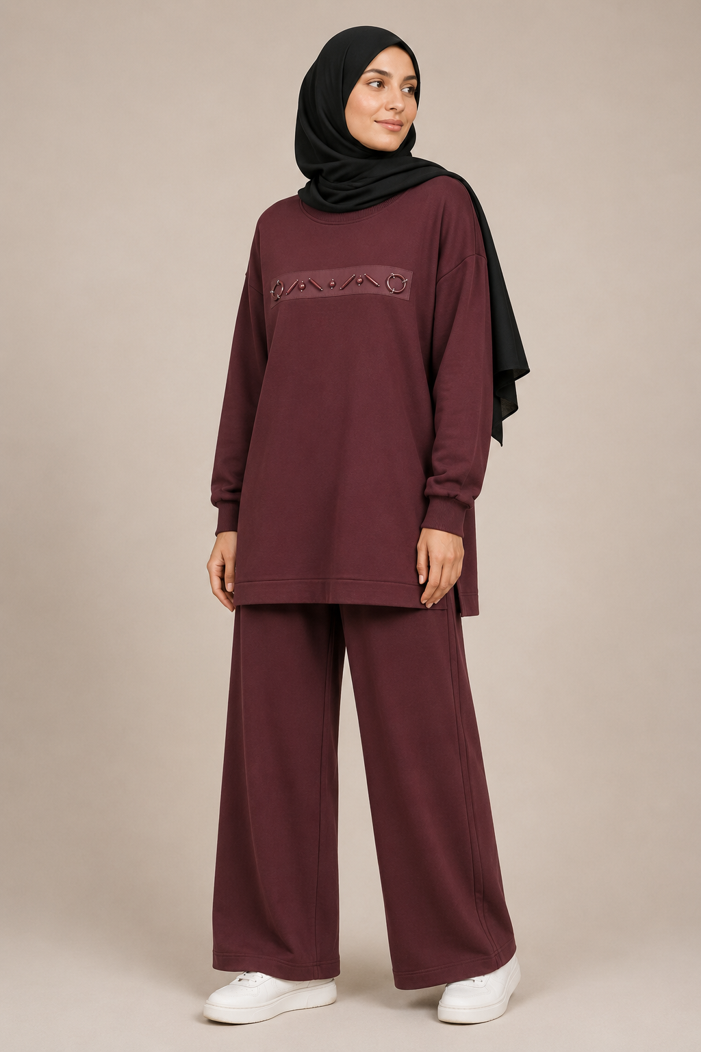 Two-Piece Abstract Button Tracksuit