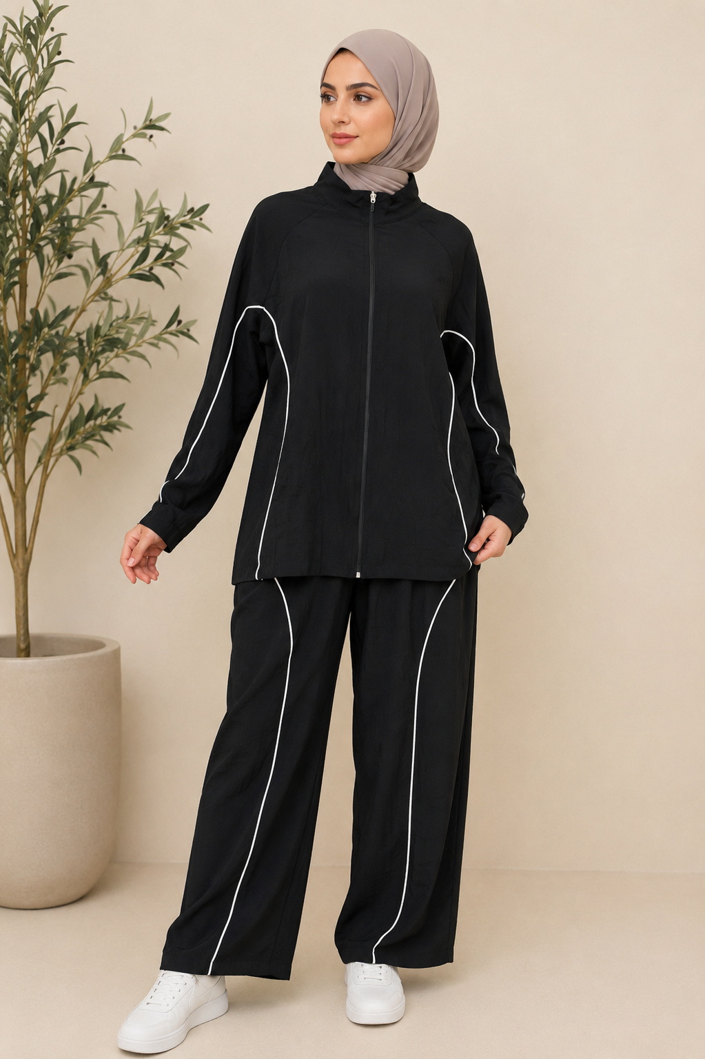 Crinkle Cotton Tracksuit
