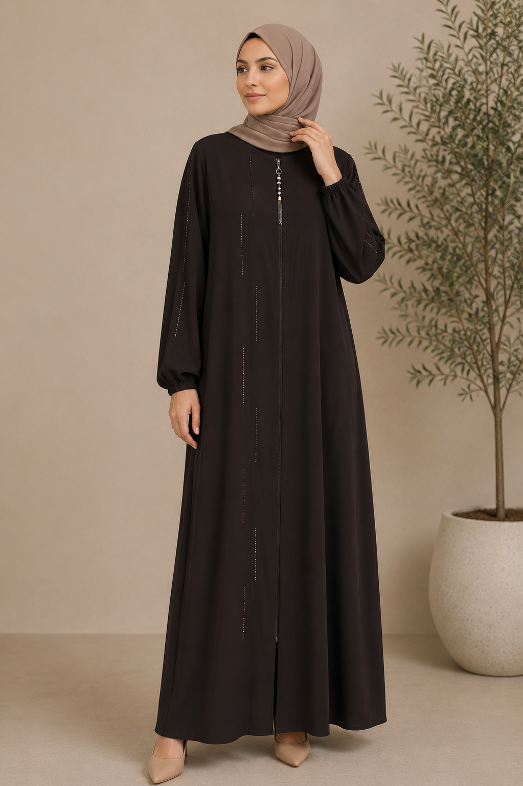 Simple Beaded Abaya