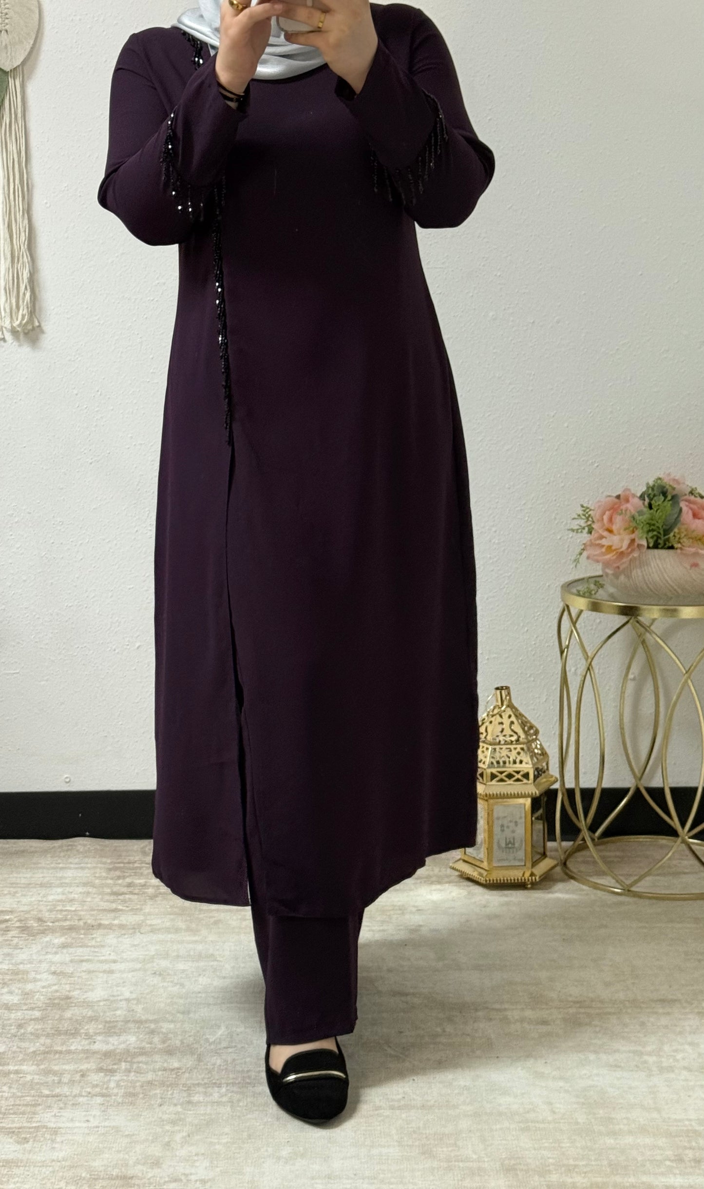 Plus-size beaded set