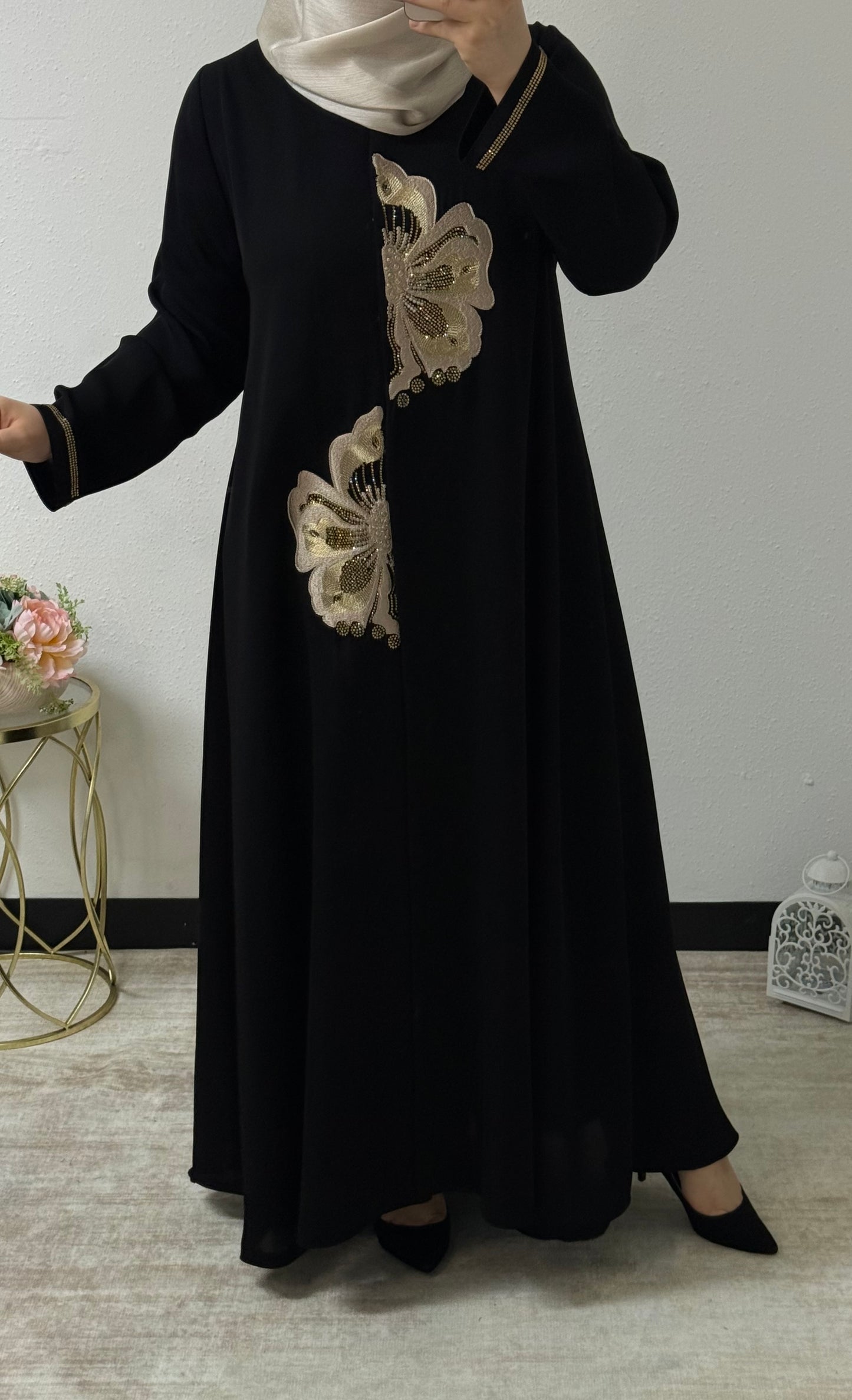 Flower Embroidered Abaya