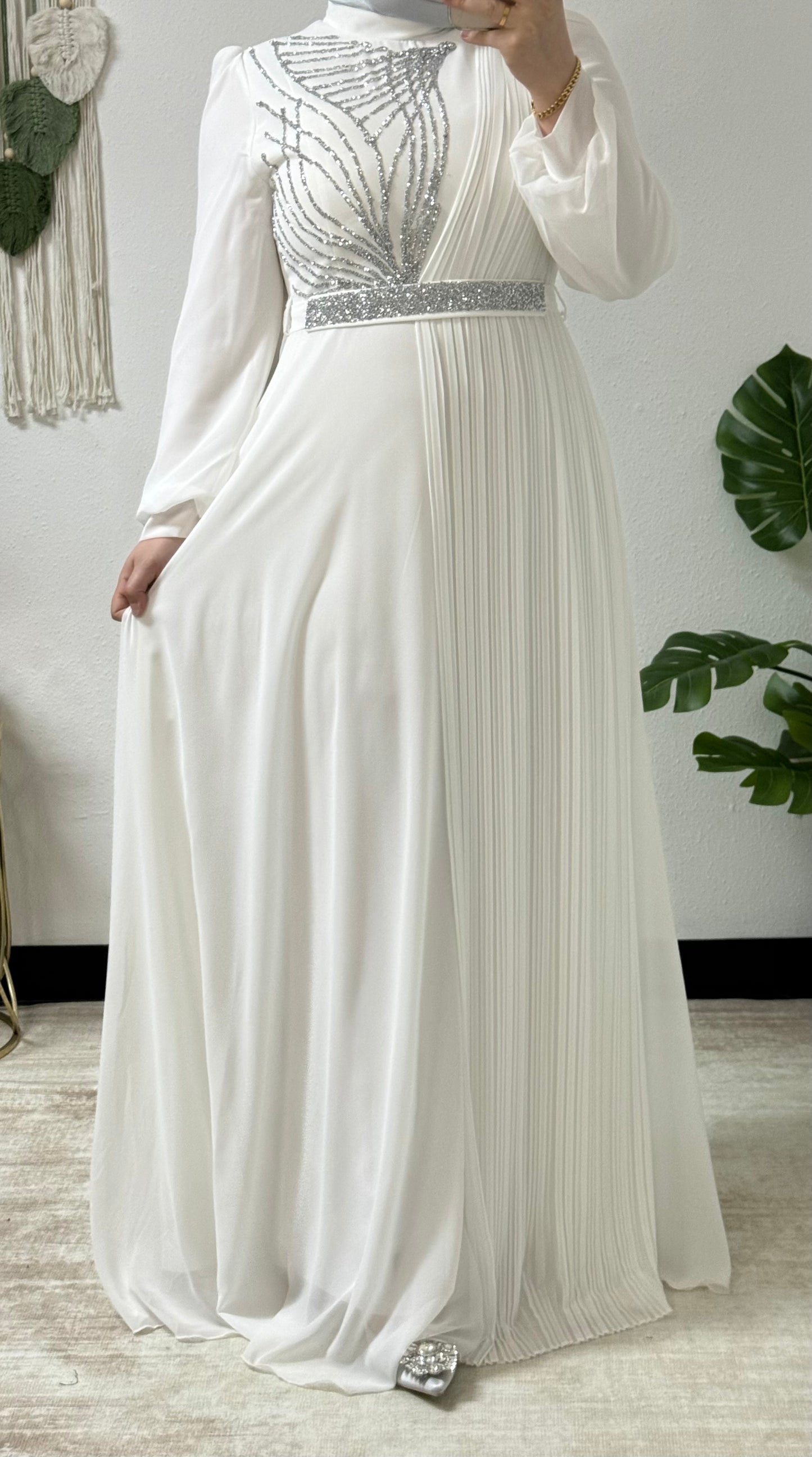 Intricate detail chiffon dress