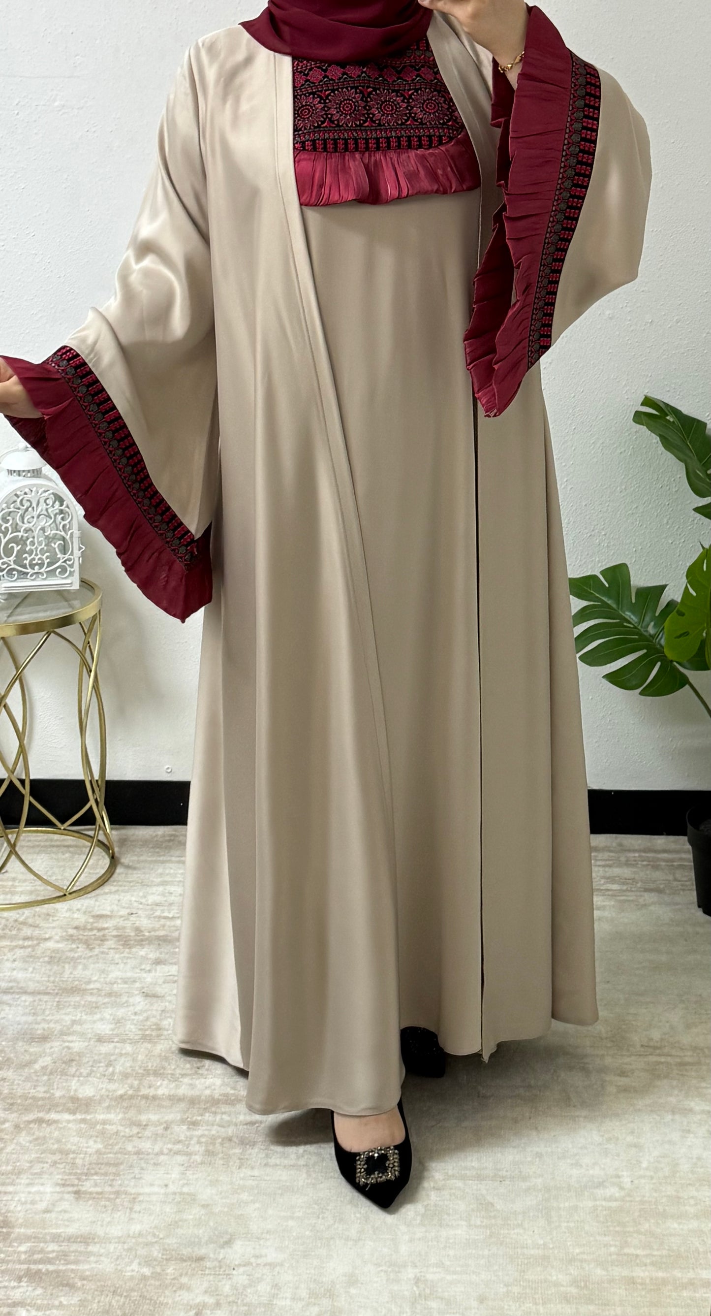 Eid Embroidered Abaya Set
