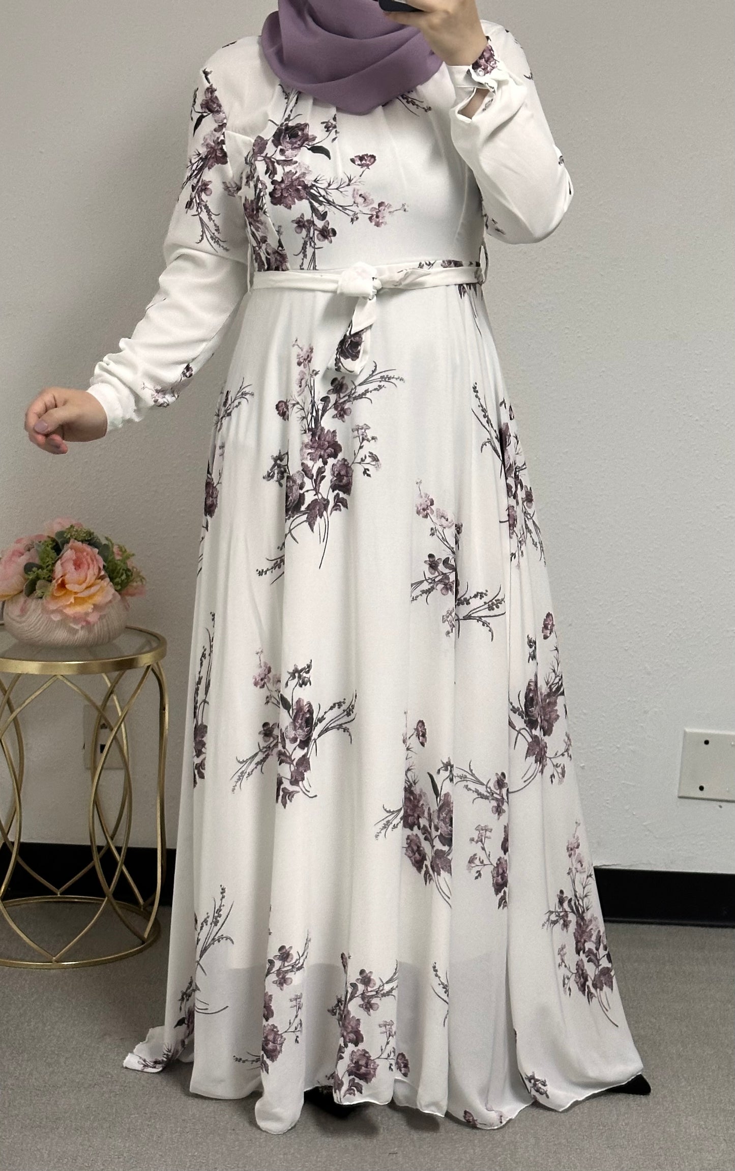 floral dress with a belt