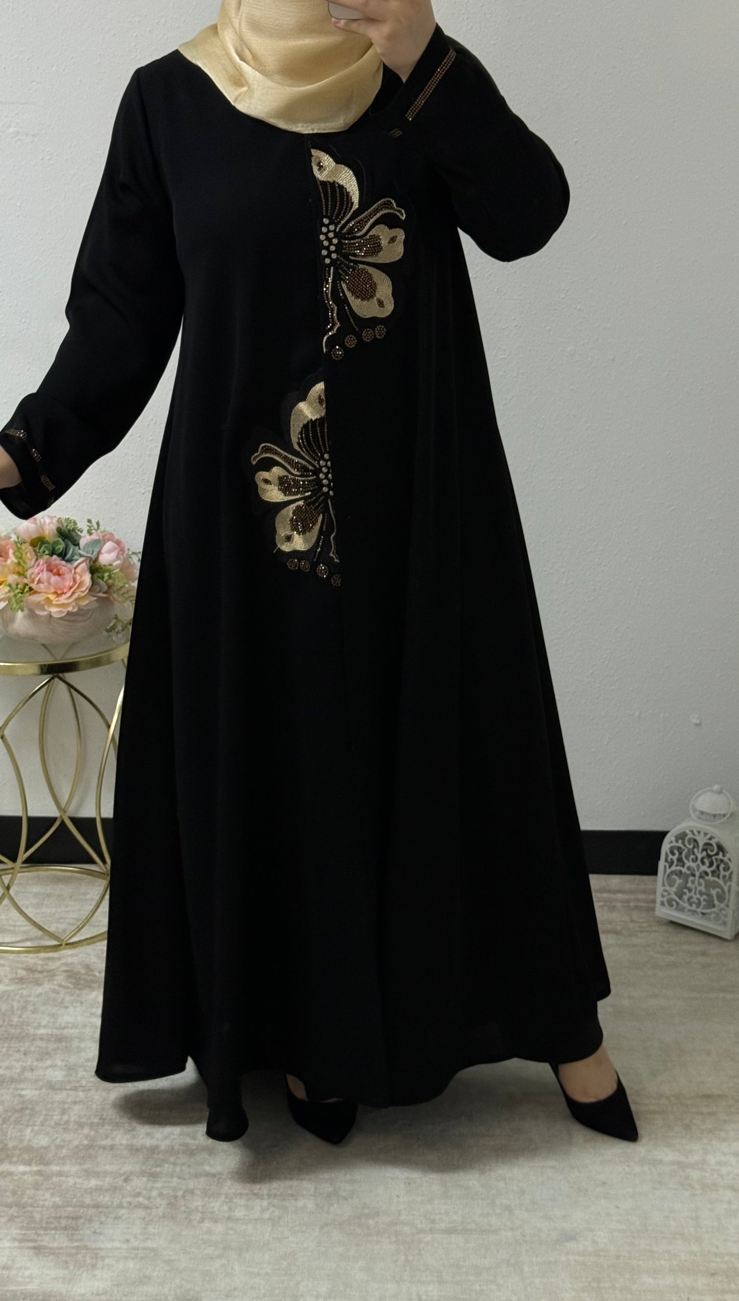 Flower Embroidered Abaya