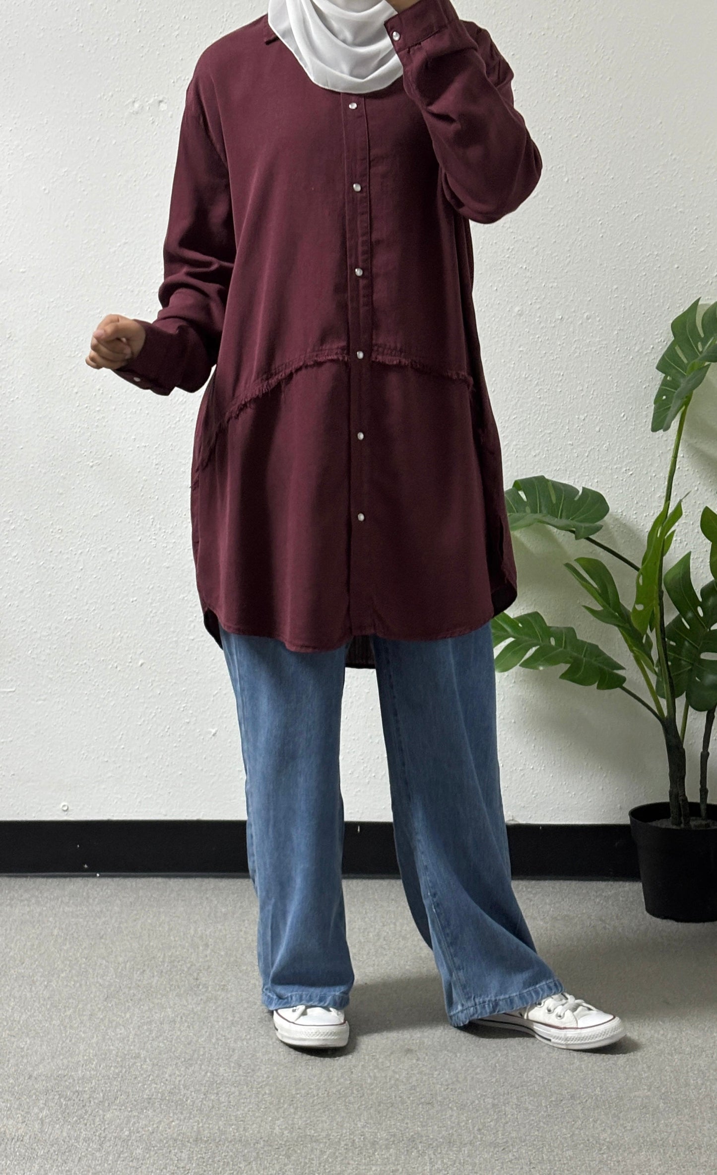 Thread detail plus size shirt