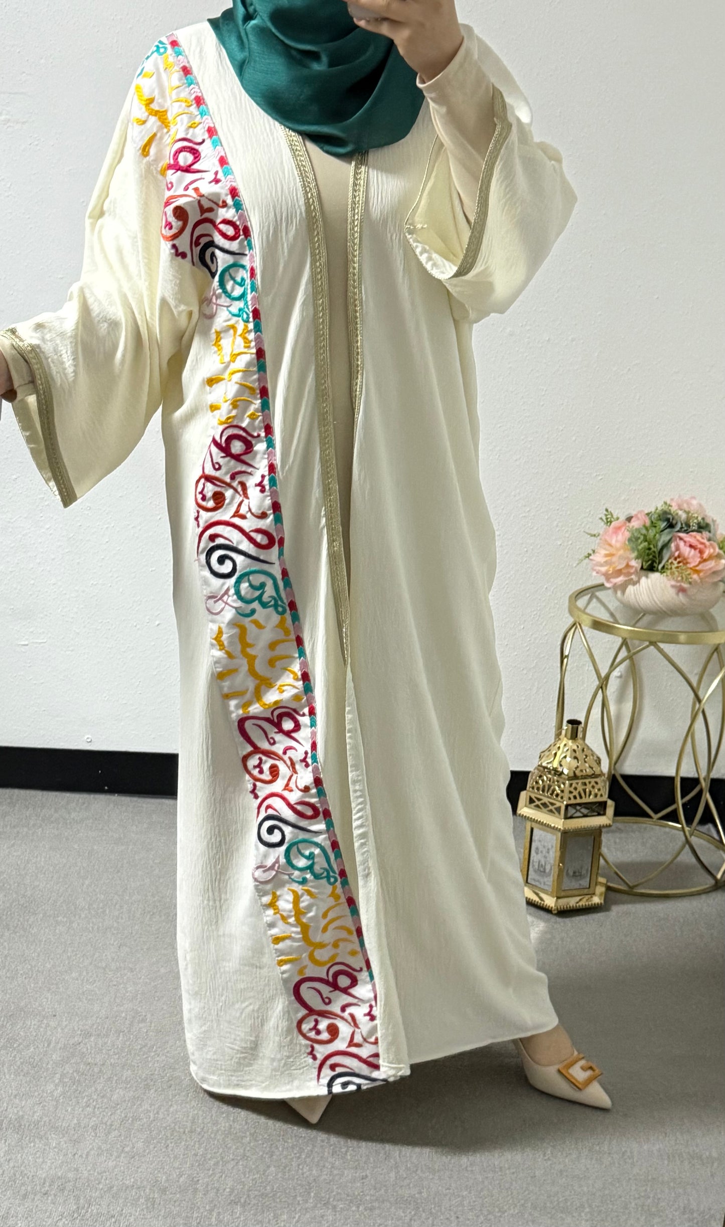 Ramadan colorful embroidery abaya