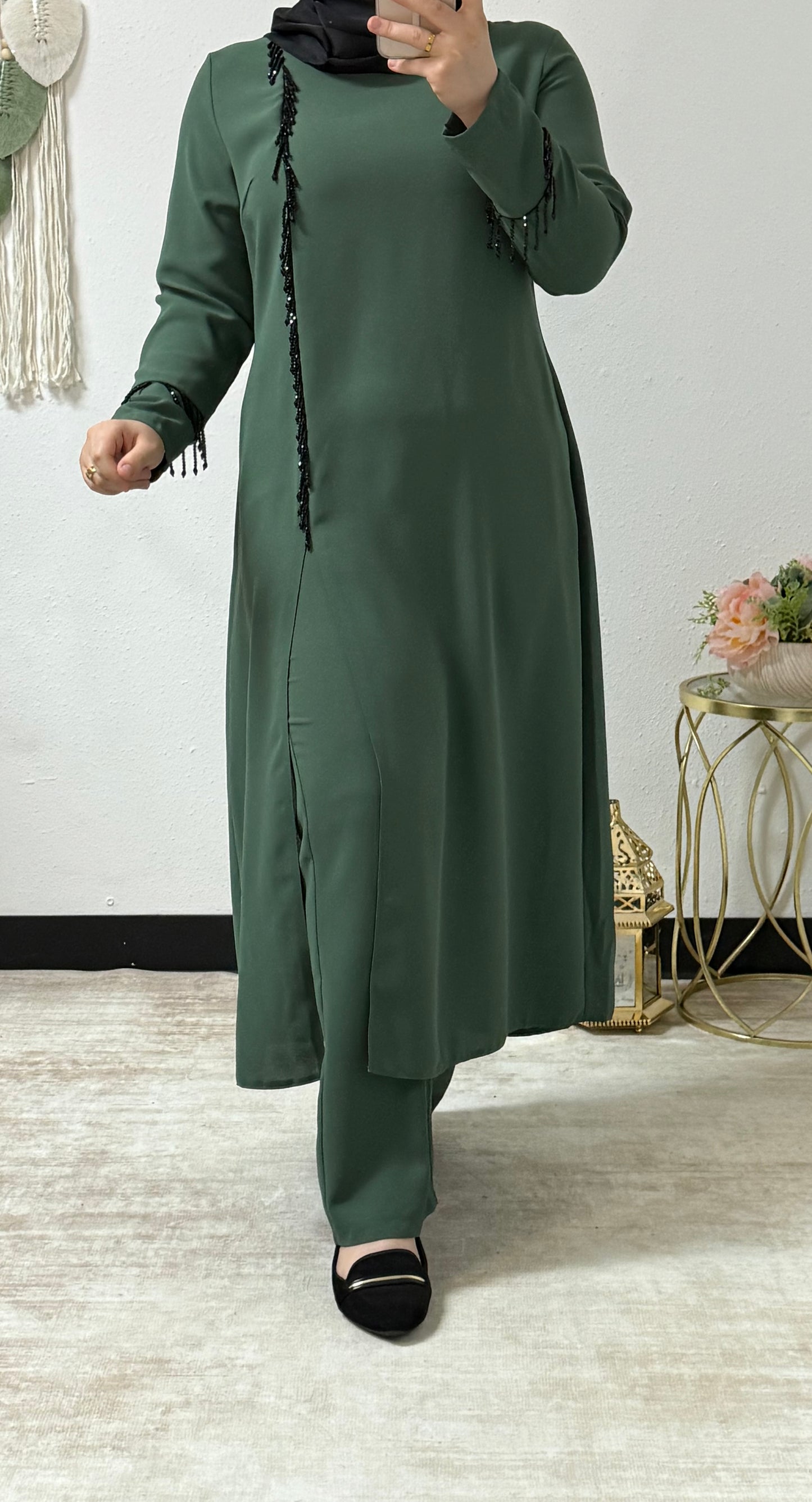 Plus-size beaded set