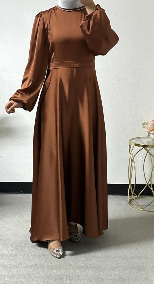 Elegant puff sleeves dress