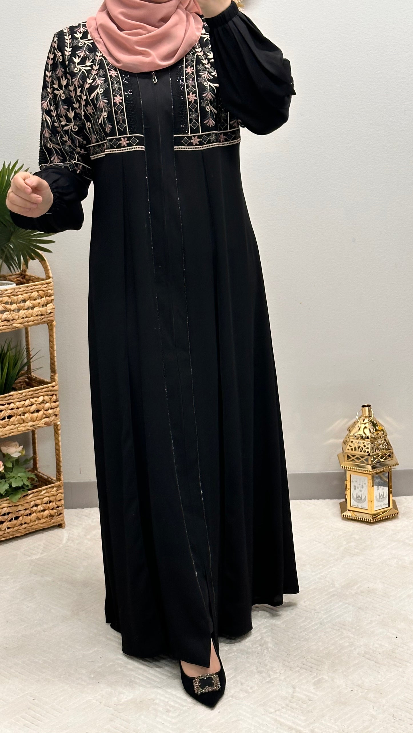 plus size embroidered abaya