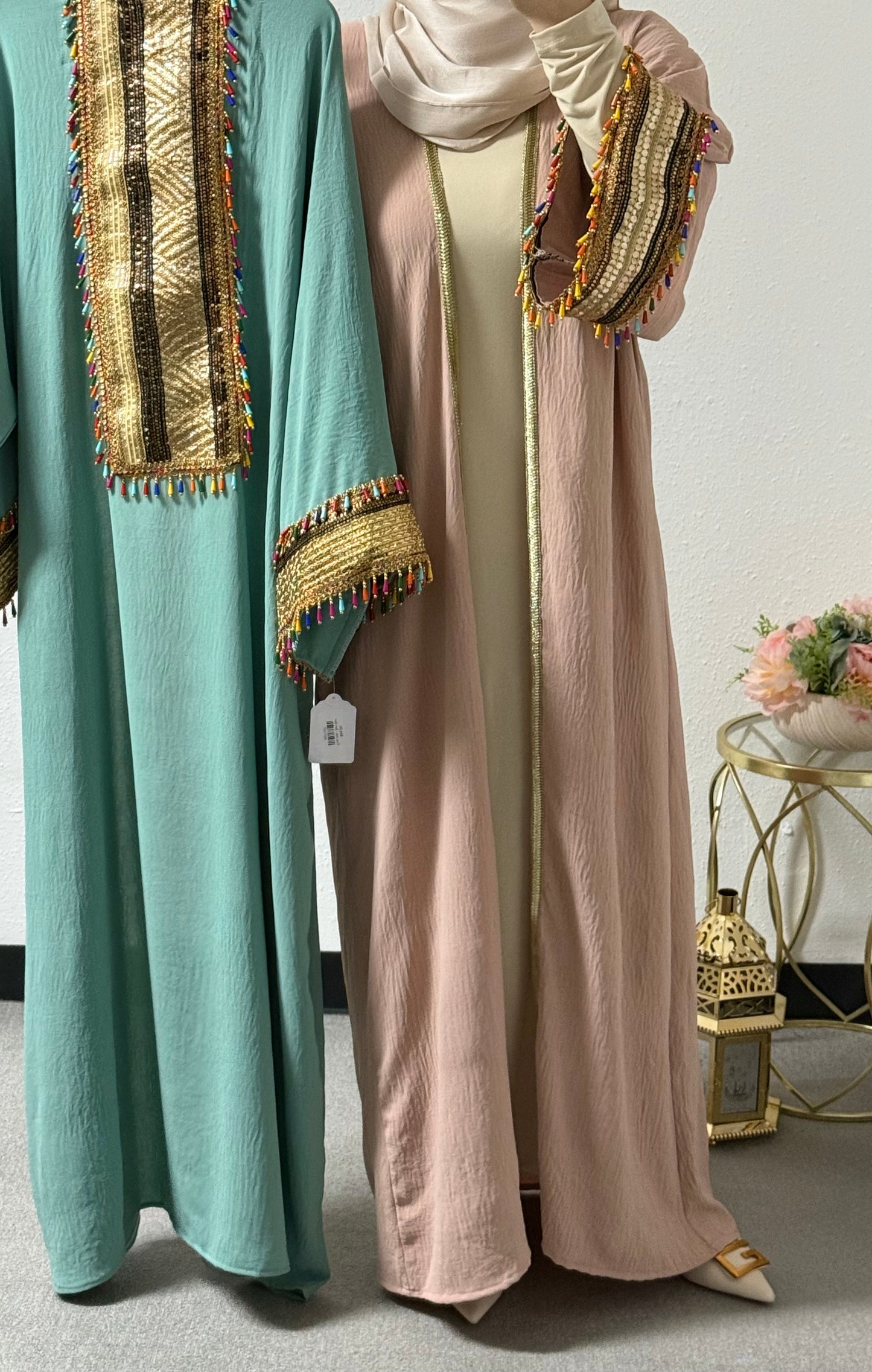 Ramadan colorful tassel abaya