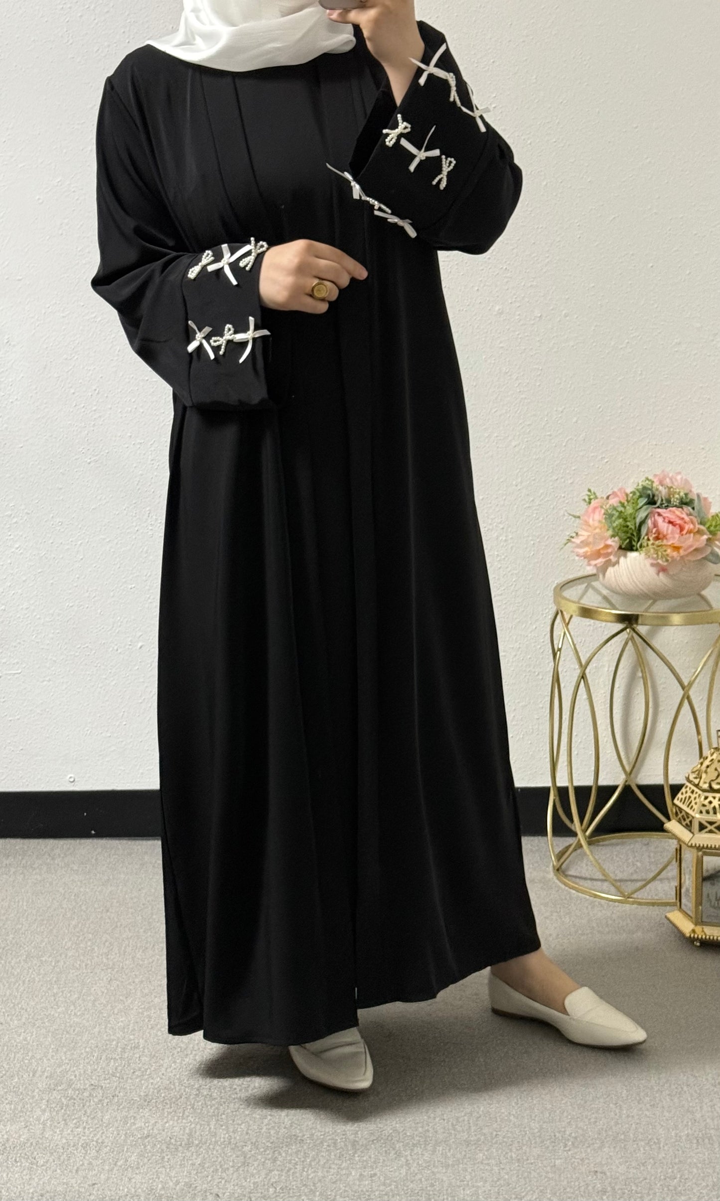 Two piece bow abaya