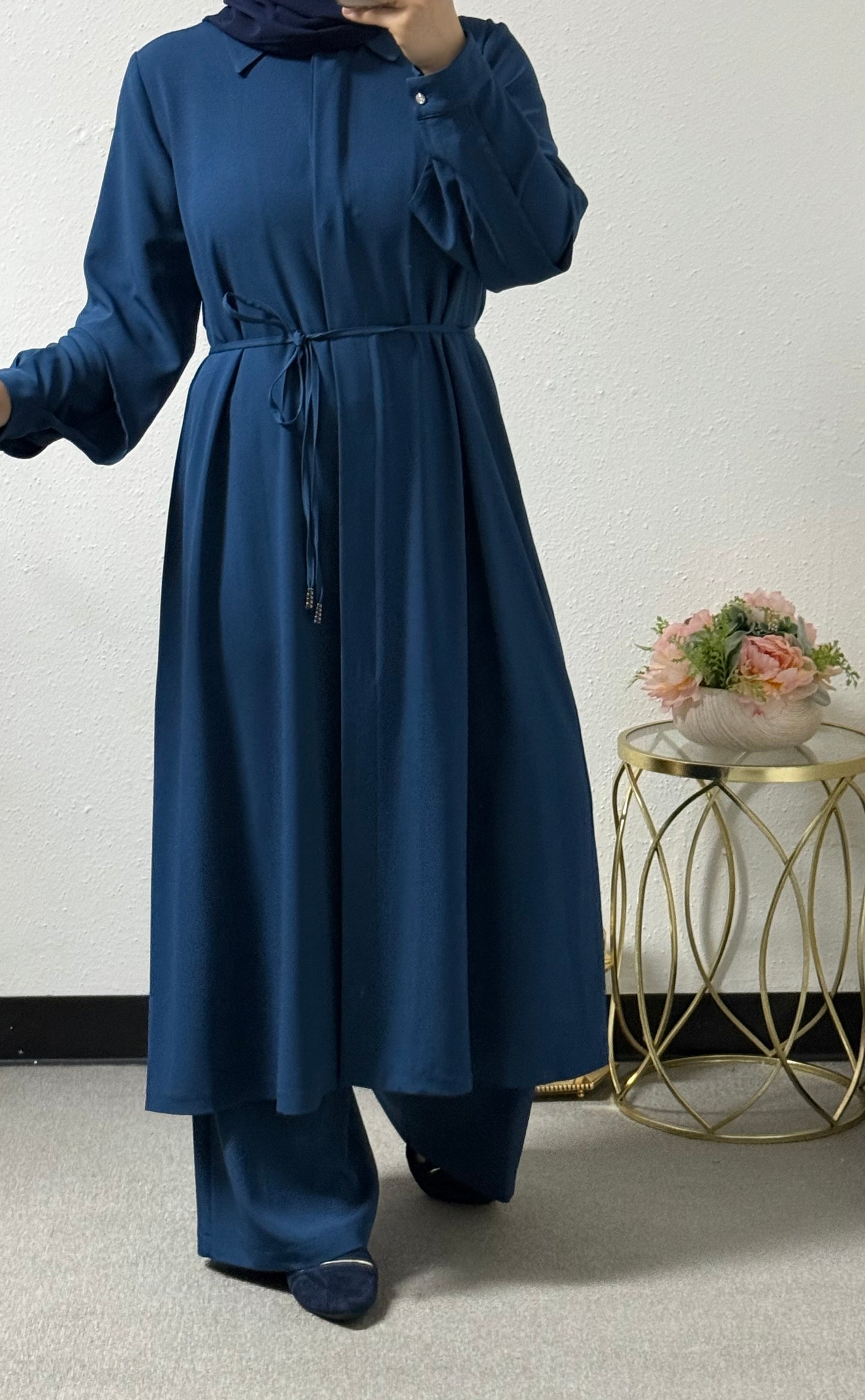 Two-piece simple long shirt set