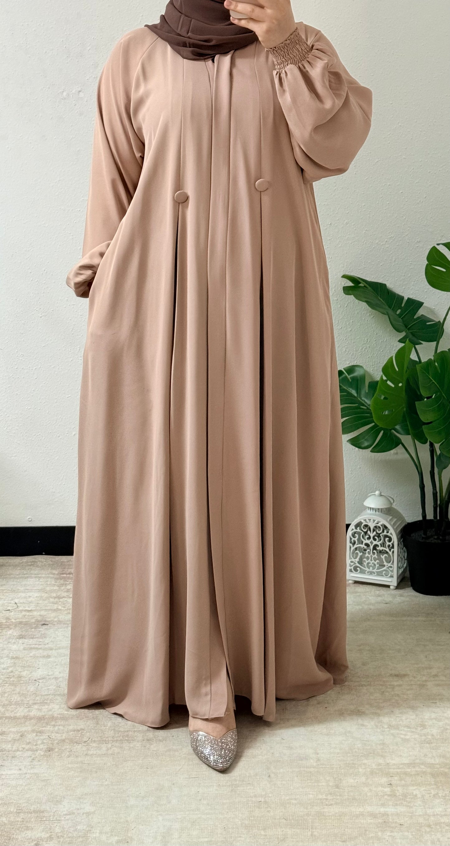 Simple Double Button Abaya