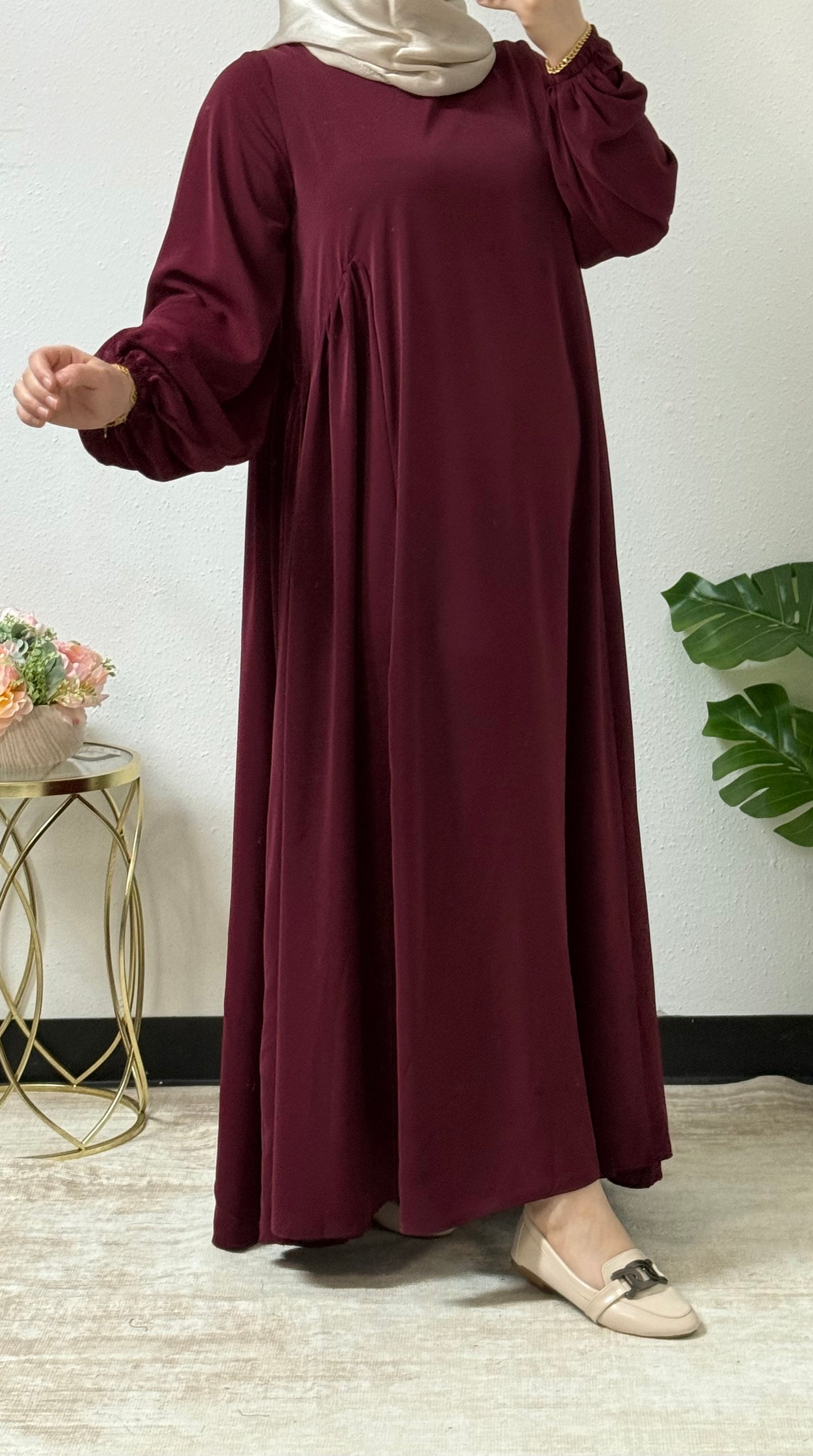 Simple side ruffle dress