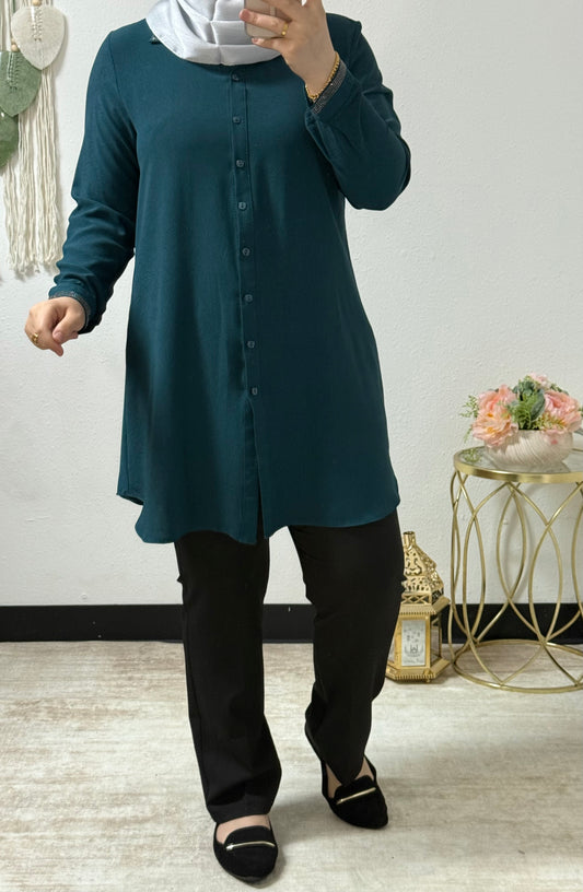 Stone Studded Collar Shirt