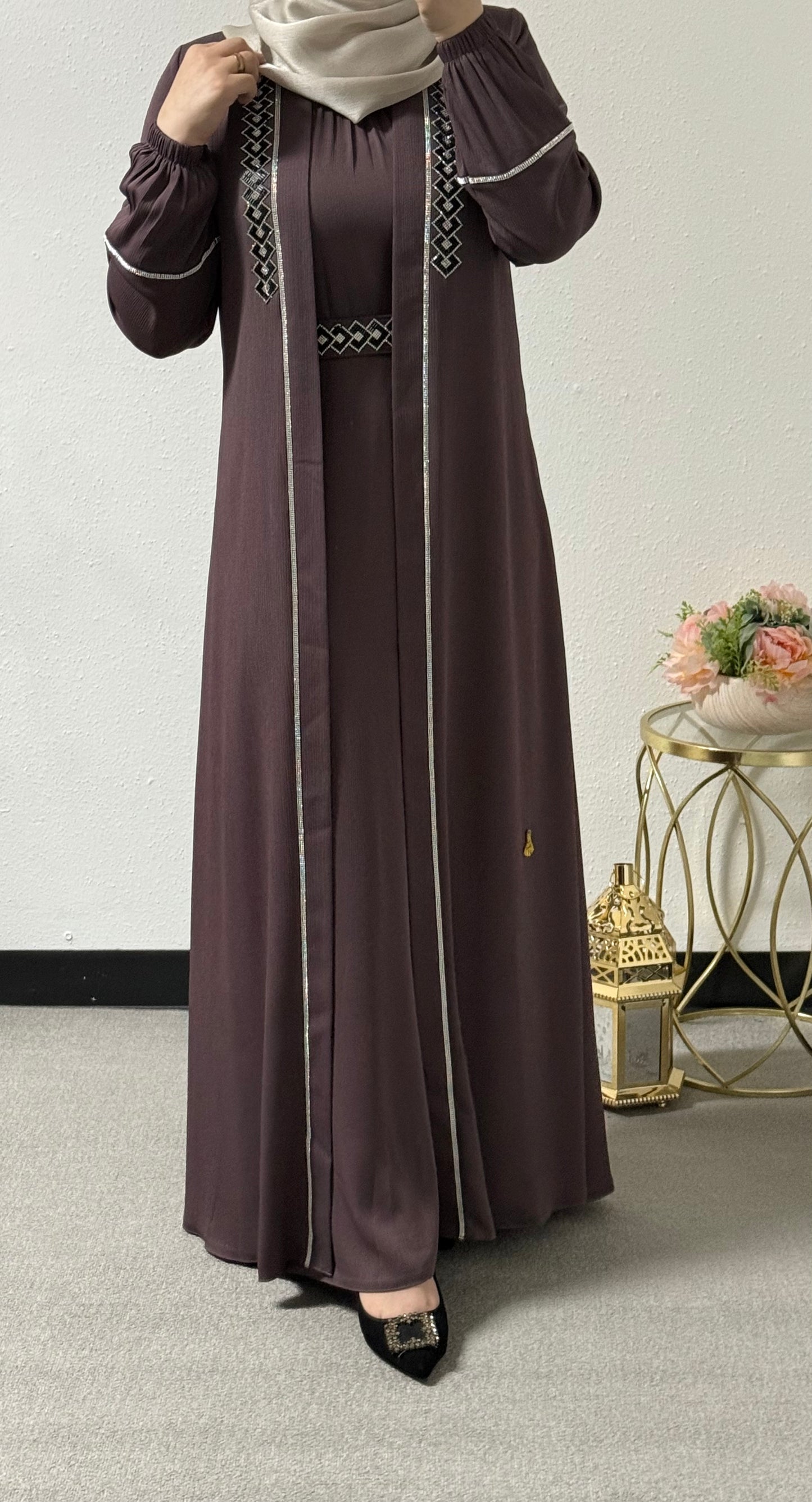 Colorful two-piece abaya