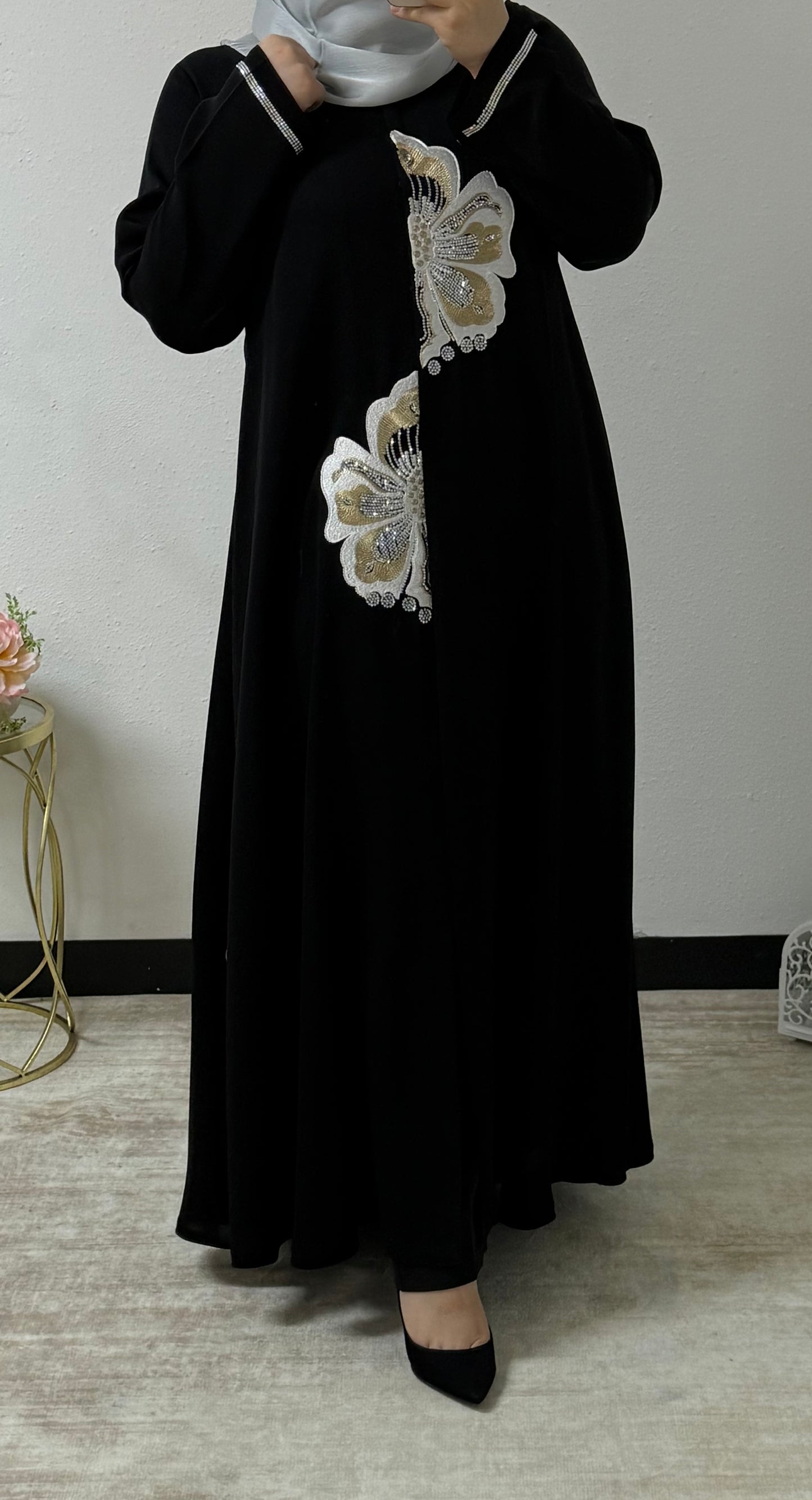 Flower Embroidered Abaya