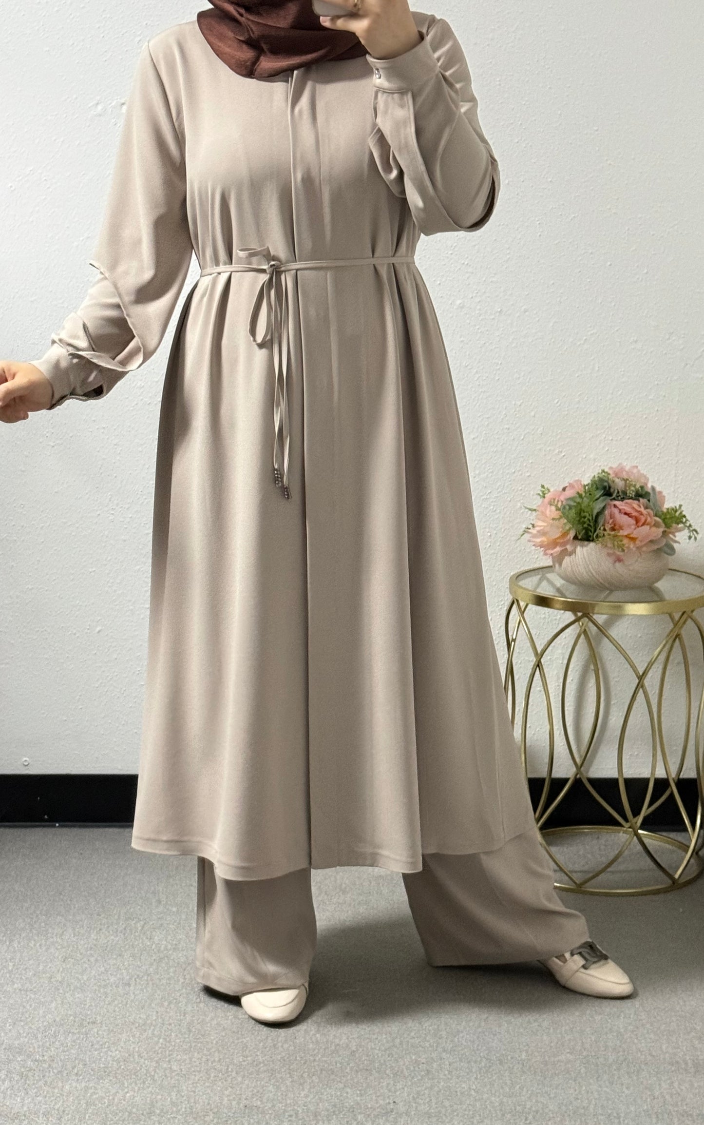 Two-piece simple long shirt set