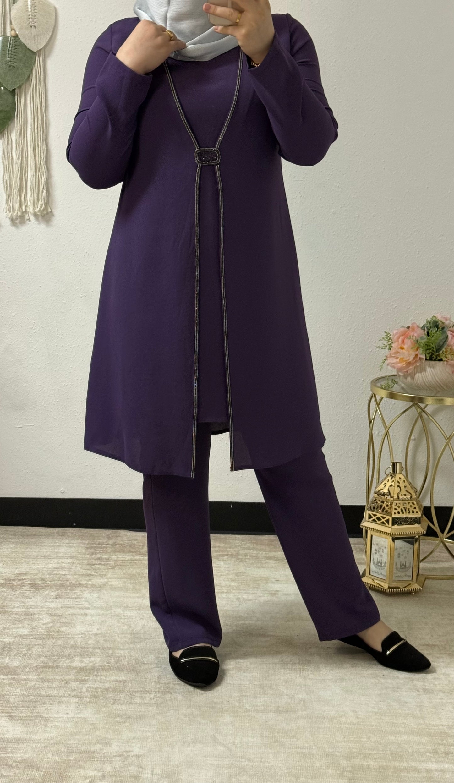 Two piece long shirt set