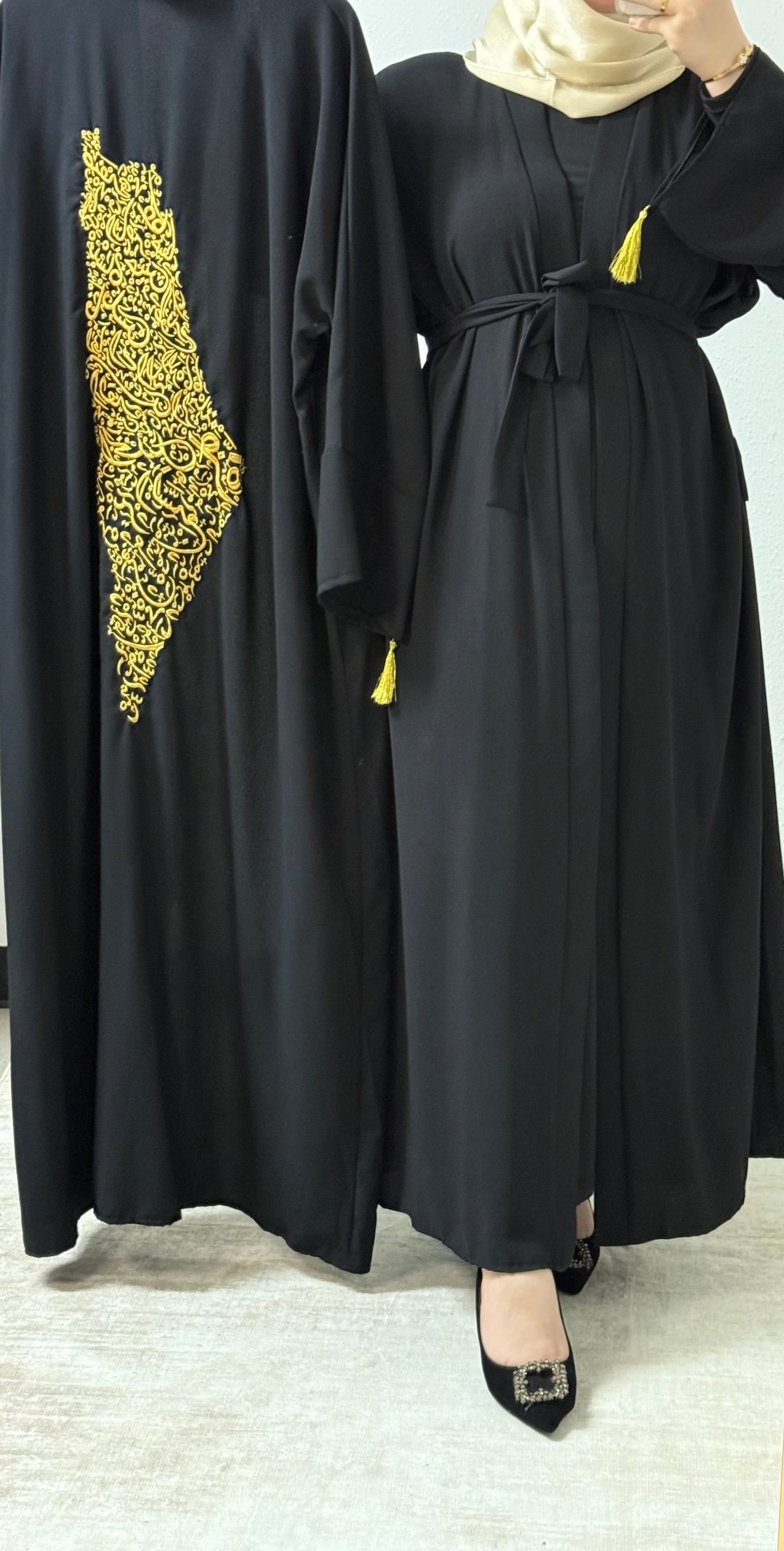 One-piece open abaya