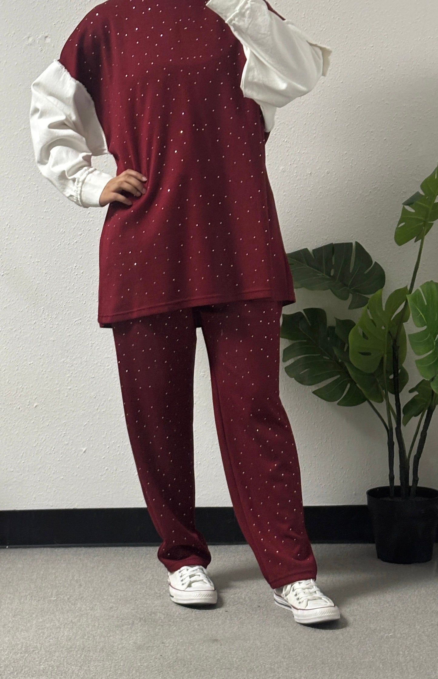 Two-piece cotton tracksuit set