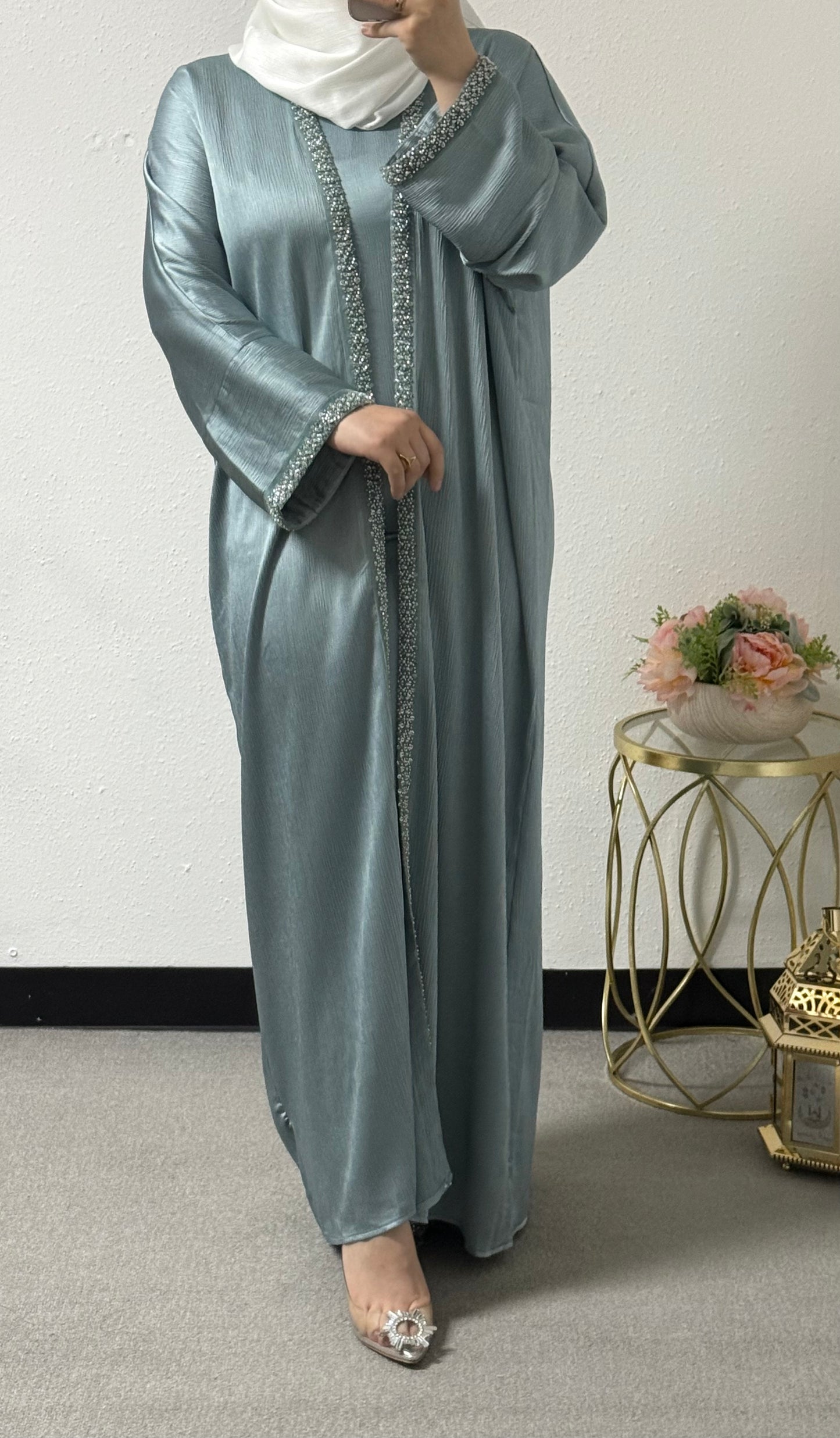 Two piece colored abaya