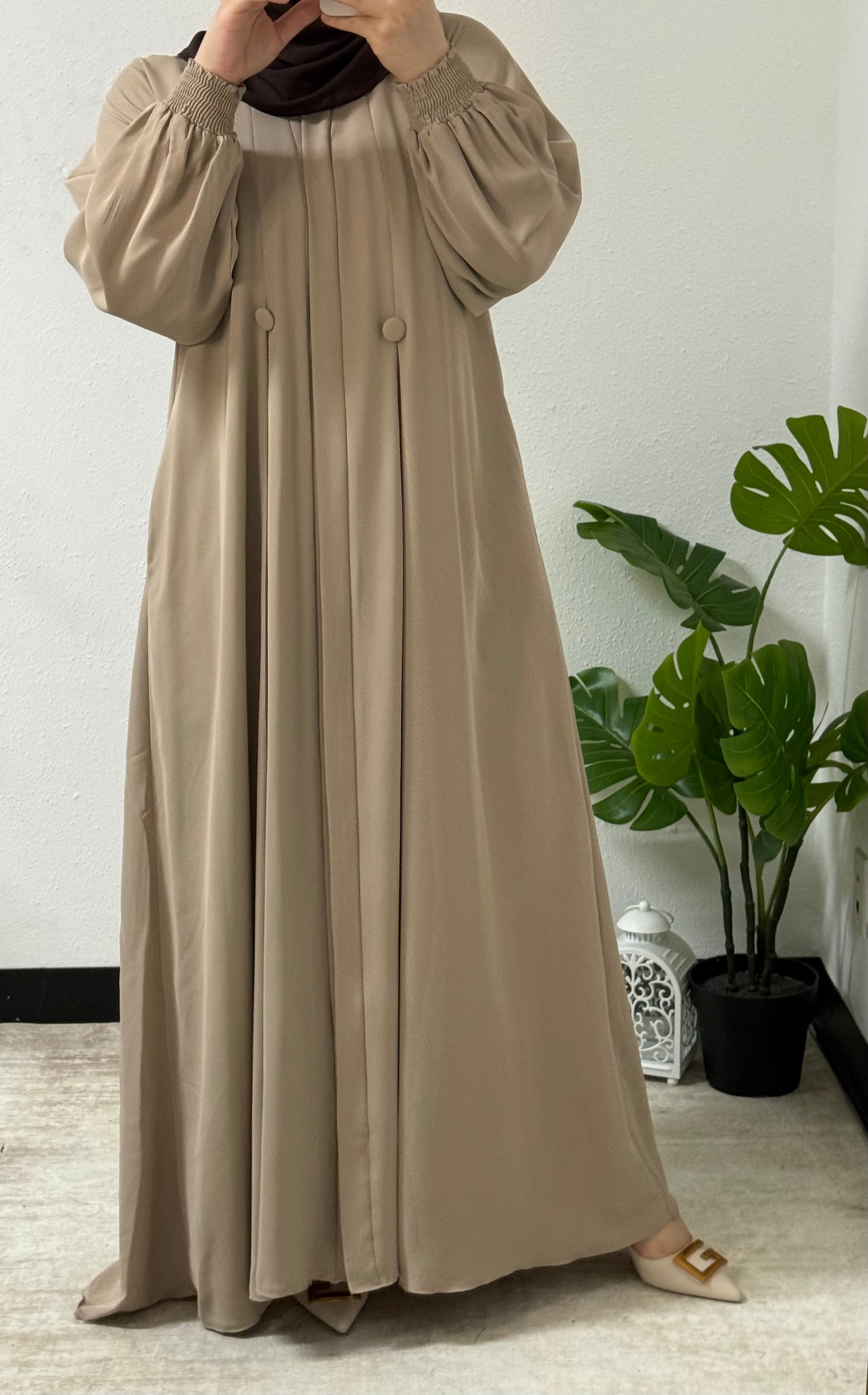 Simple Double Button Abaya