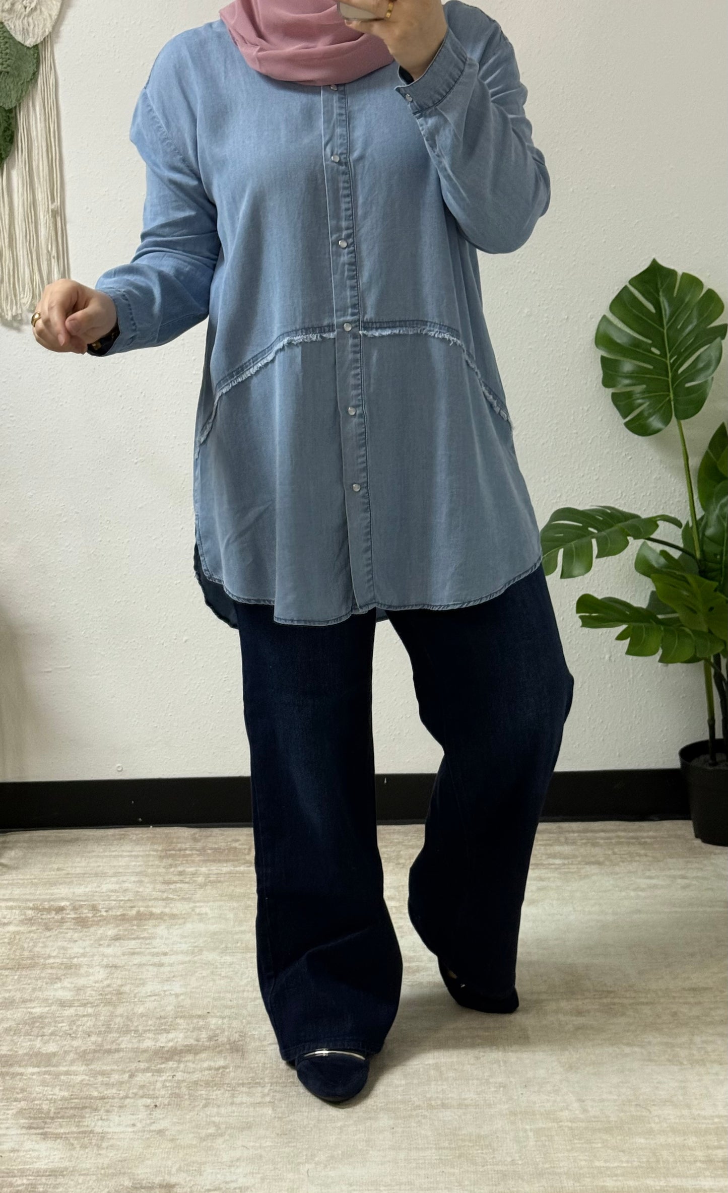 Thread detail plus size shirt