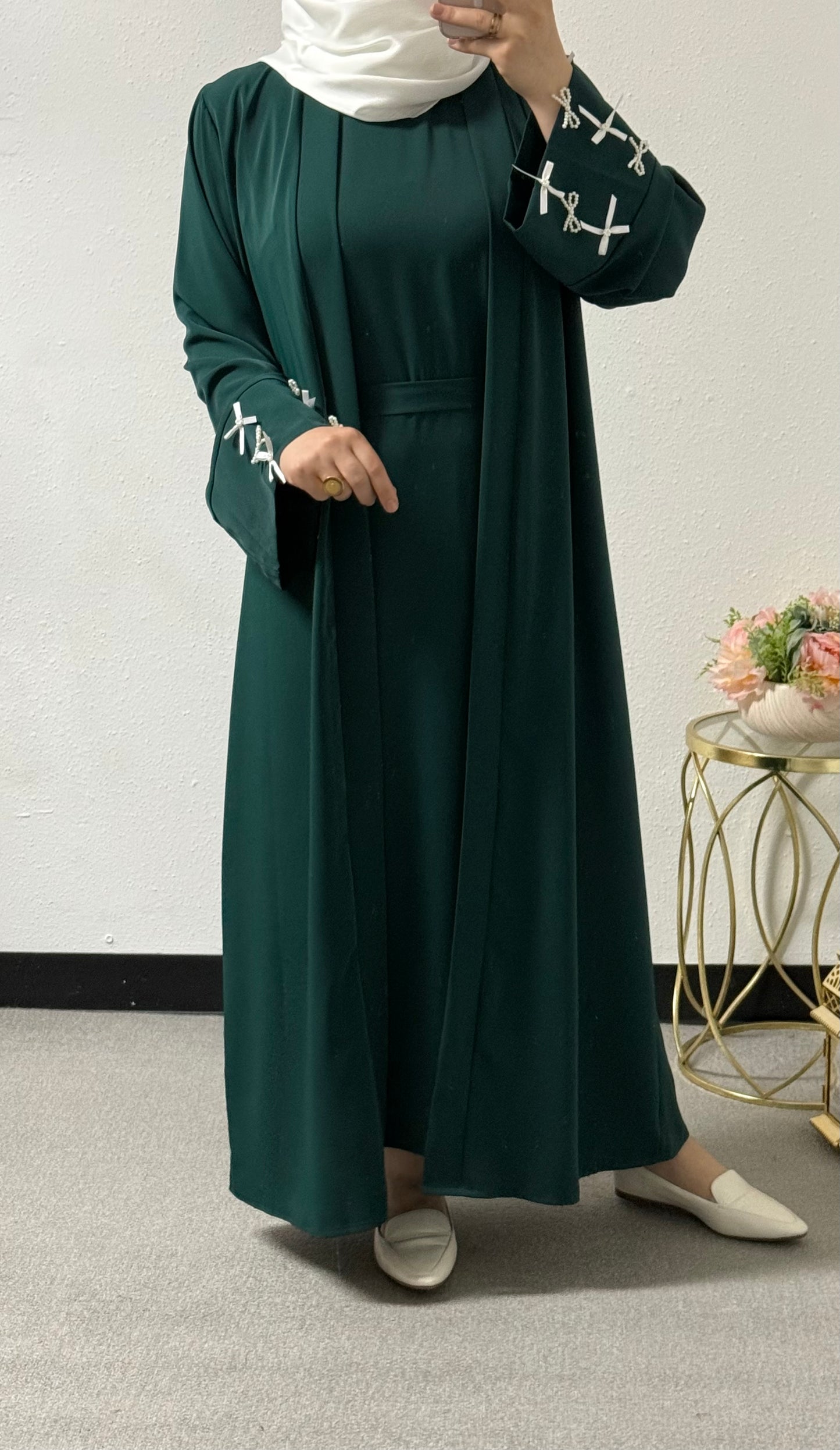 Two piece bow abaya