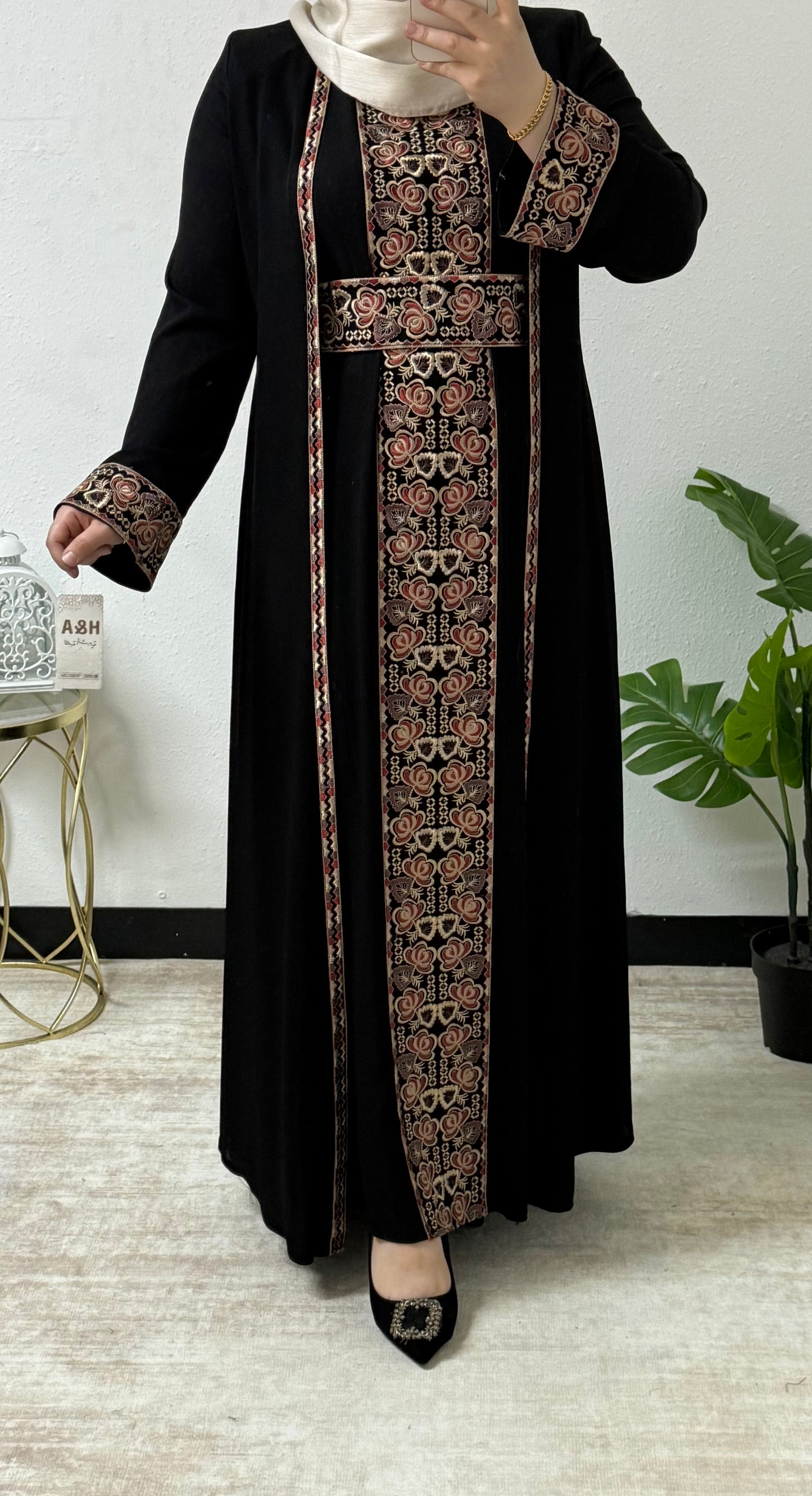 Embroidered Two-Piece Abaya