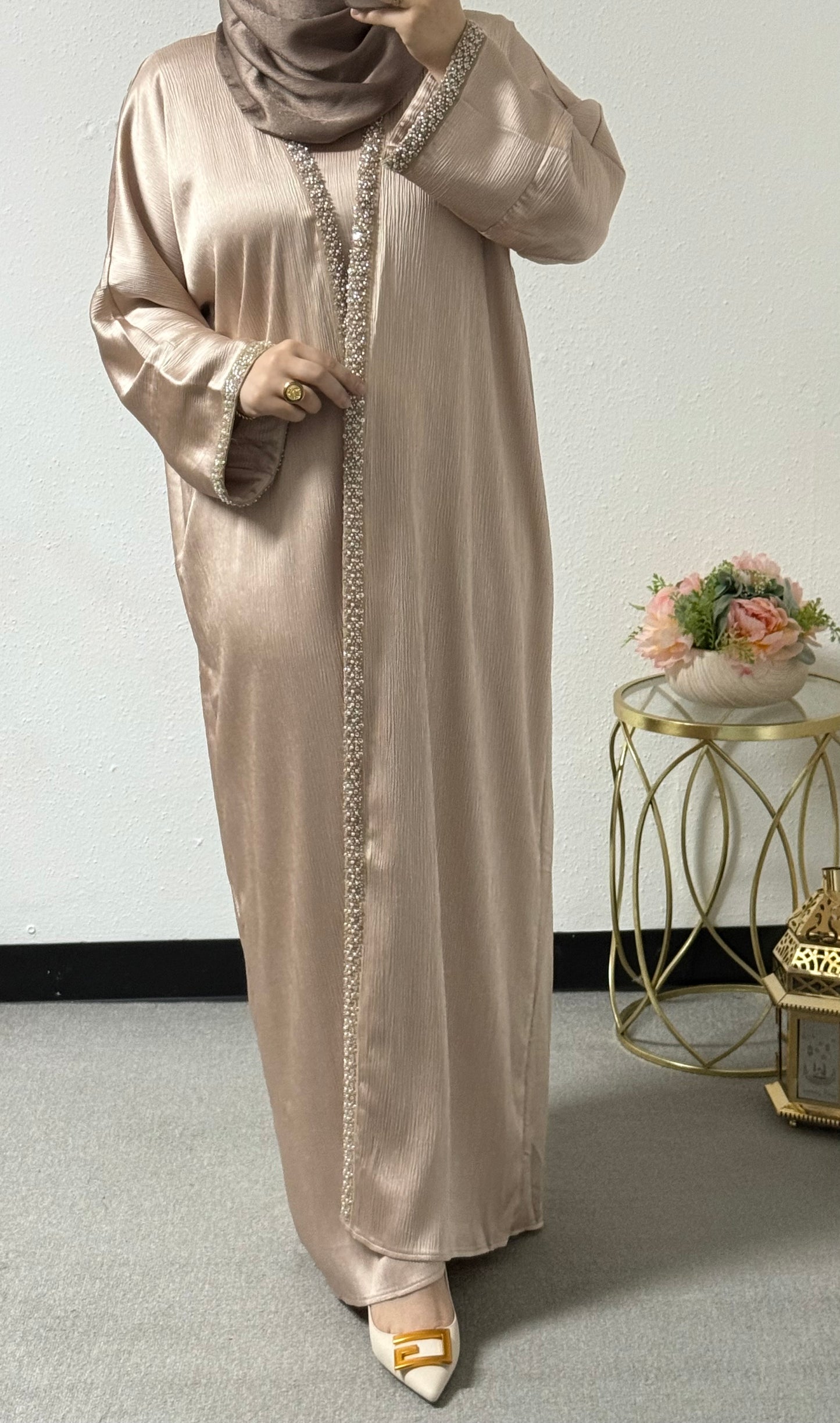 Two piece colored abaya