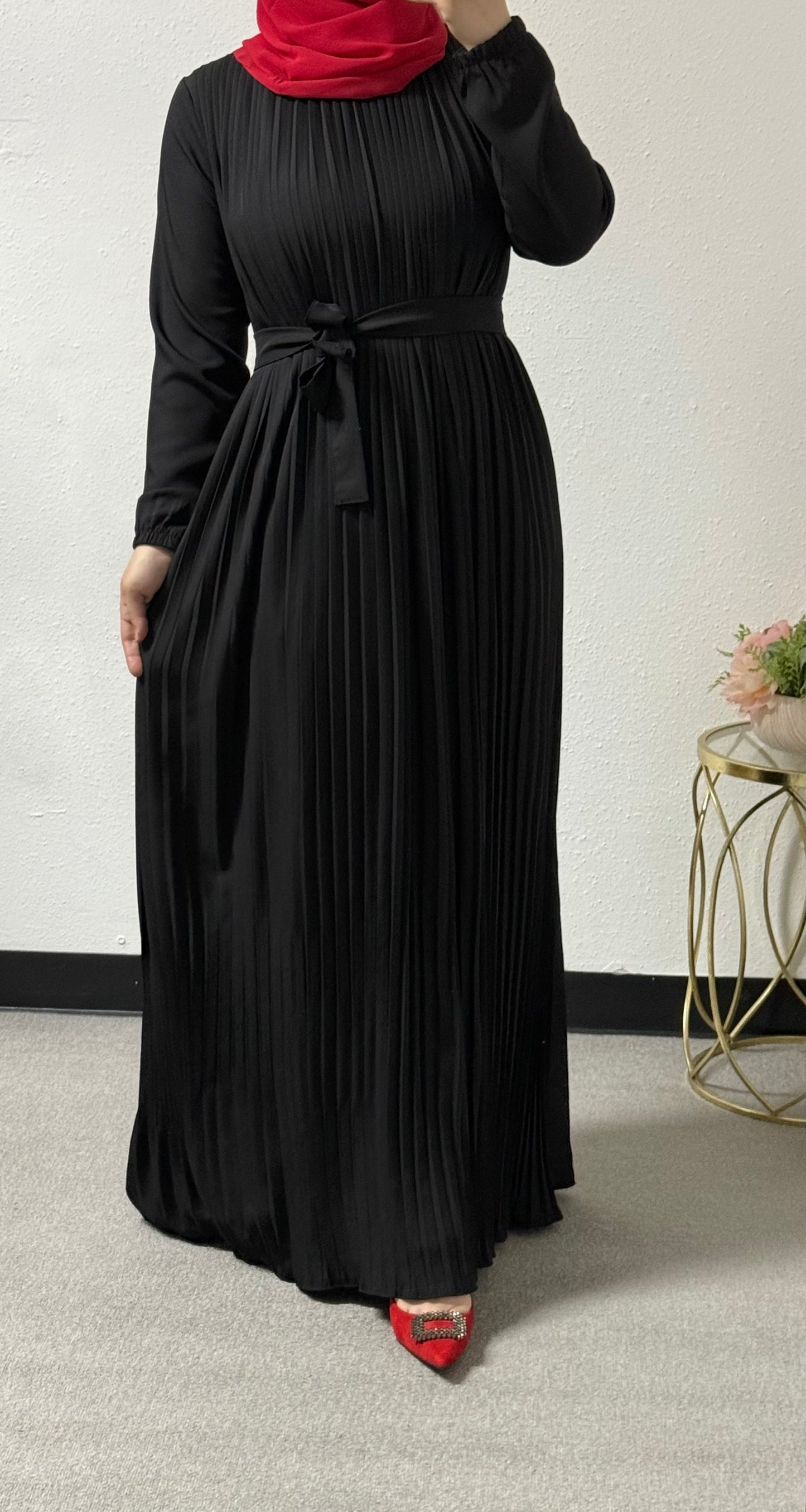 Front pleated dress