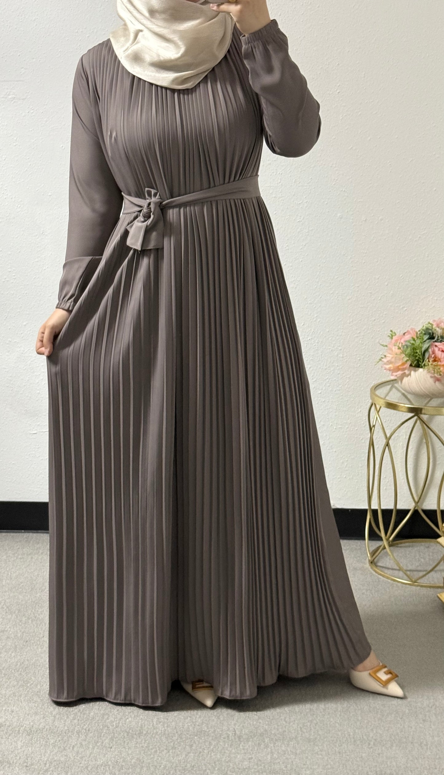 Front pleated dress