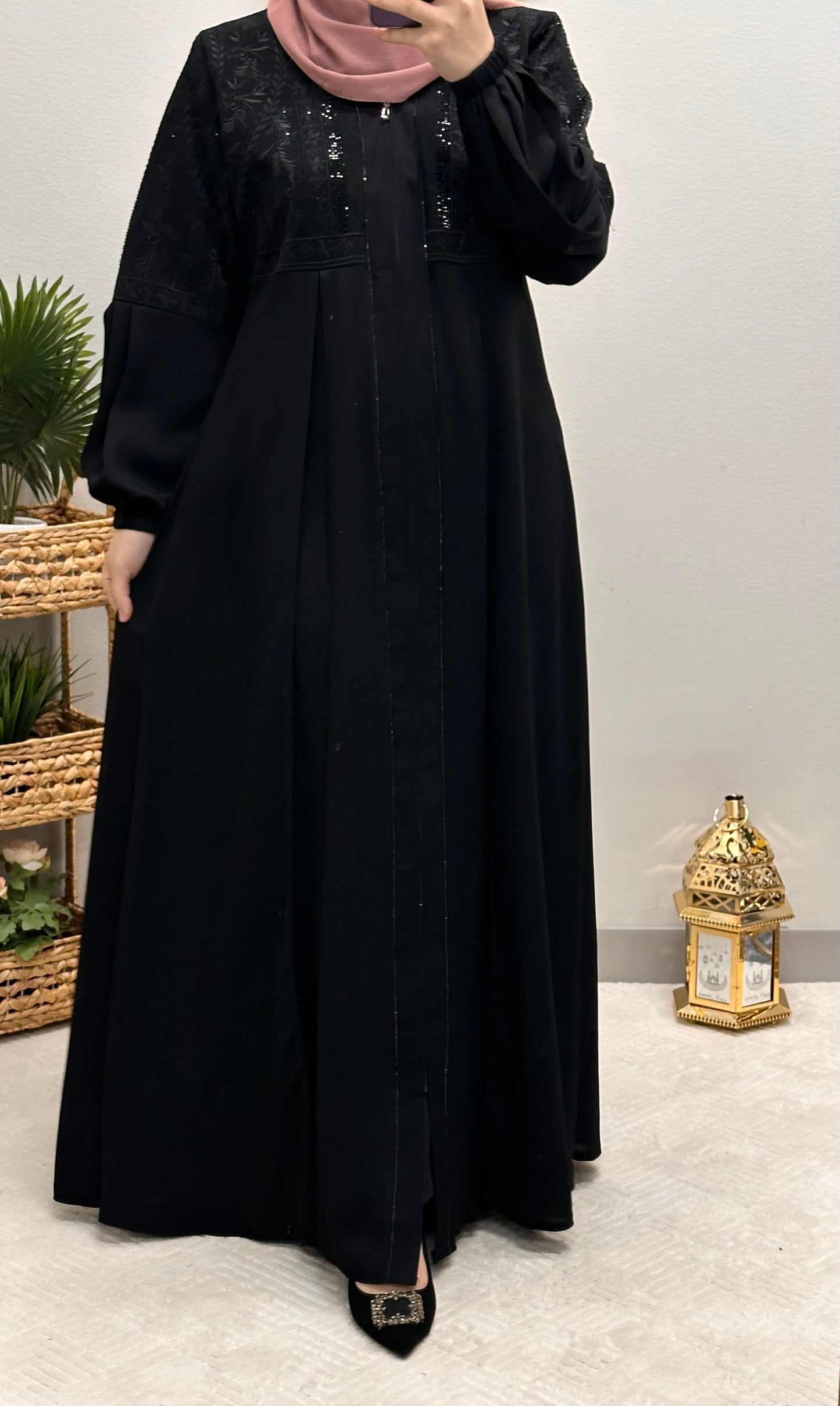 plus size embroidered abaya