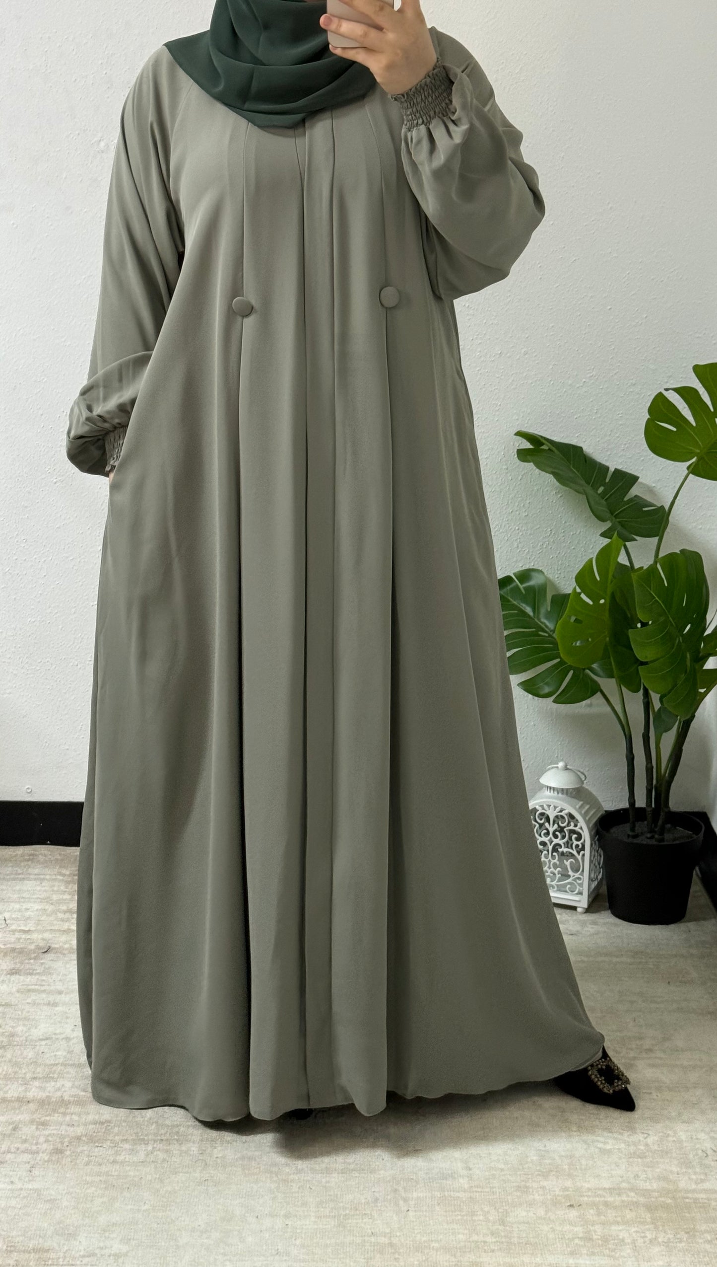 Simple Double Button Abaya