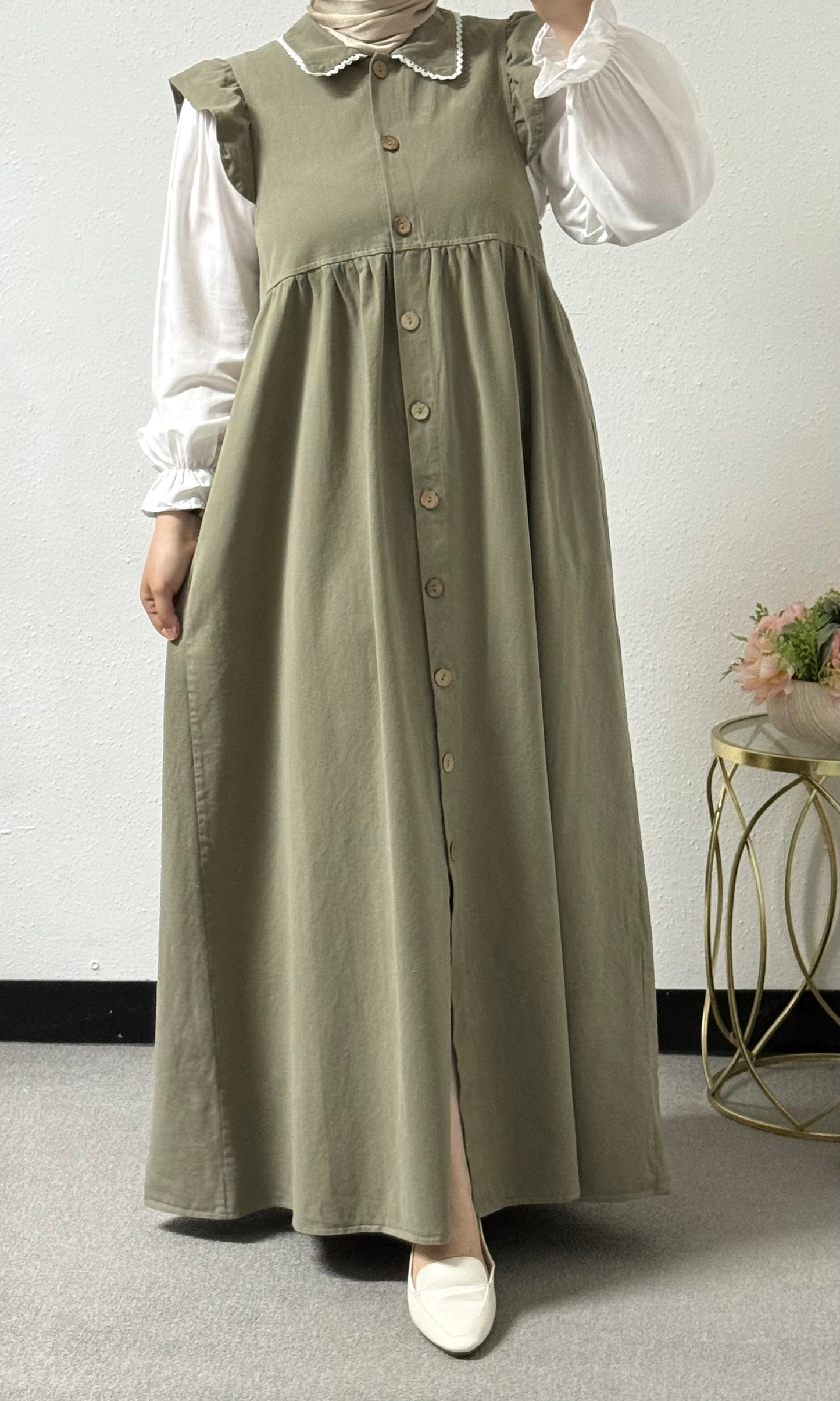 Linen Dress with White Shirt Included