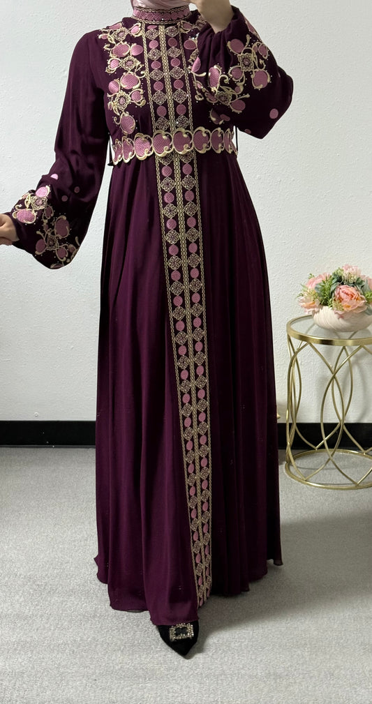 Chiffon adorned dress