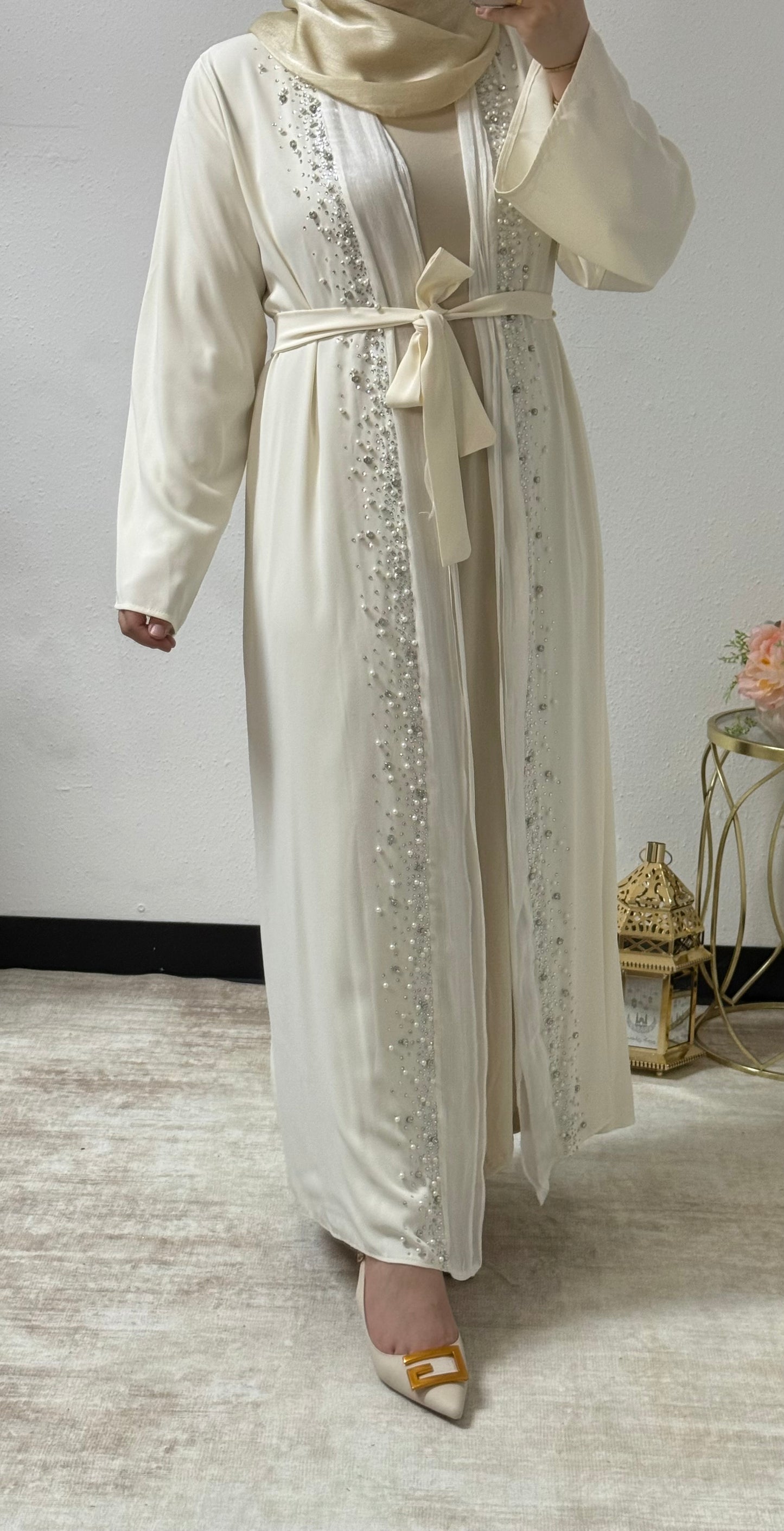 Pearl/bead design abaya