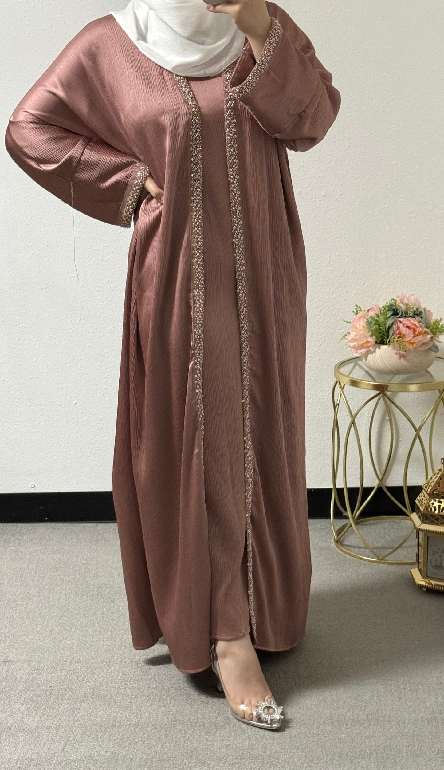 Two piece colored abaya