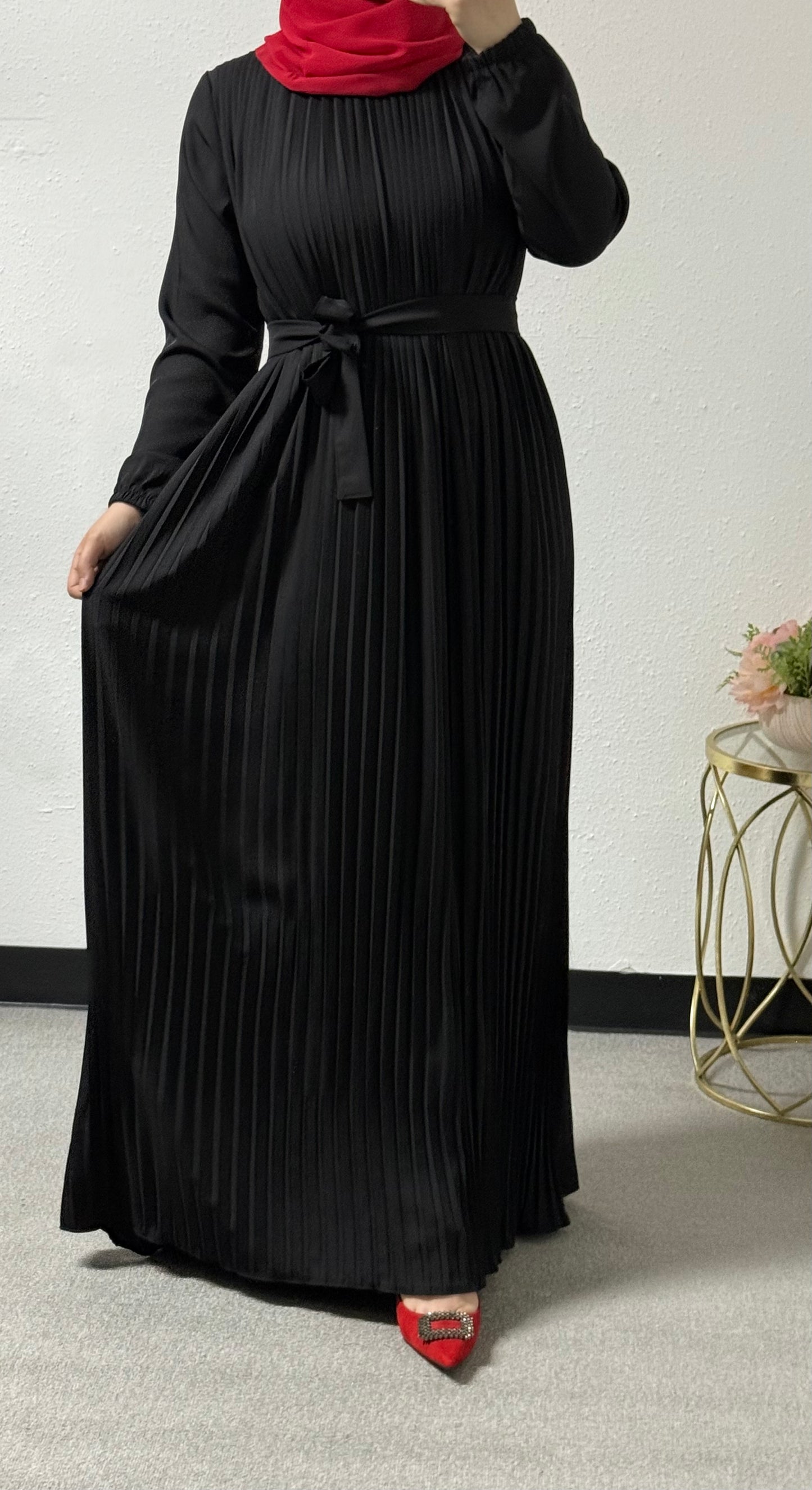 Front pleated dress