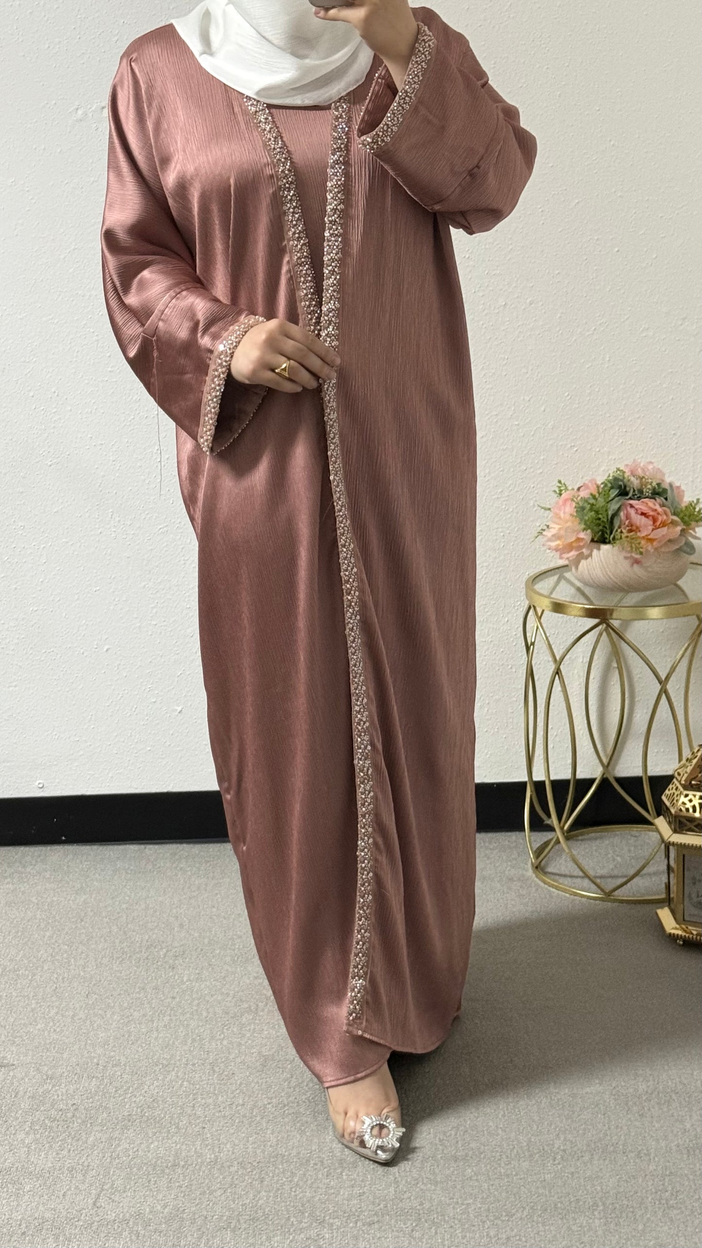 Two piece colored abaya