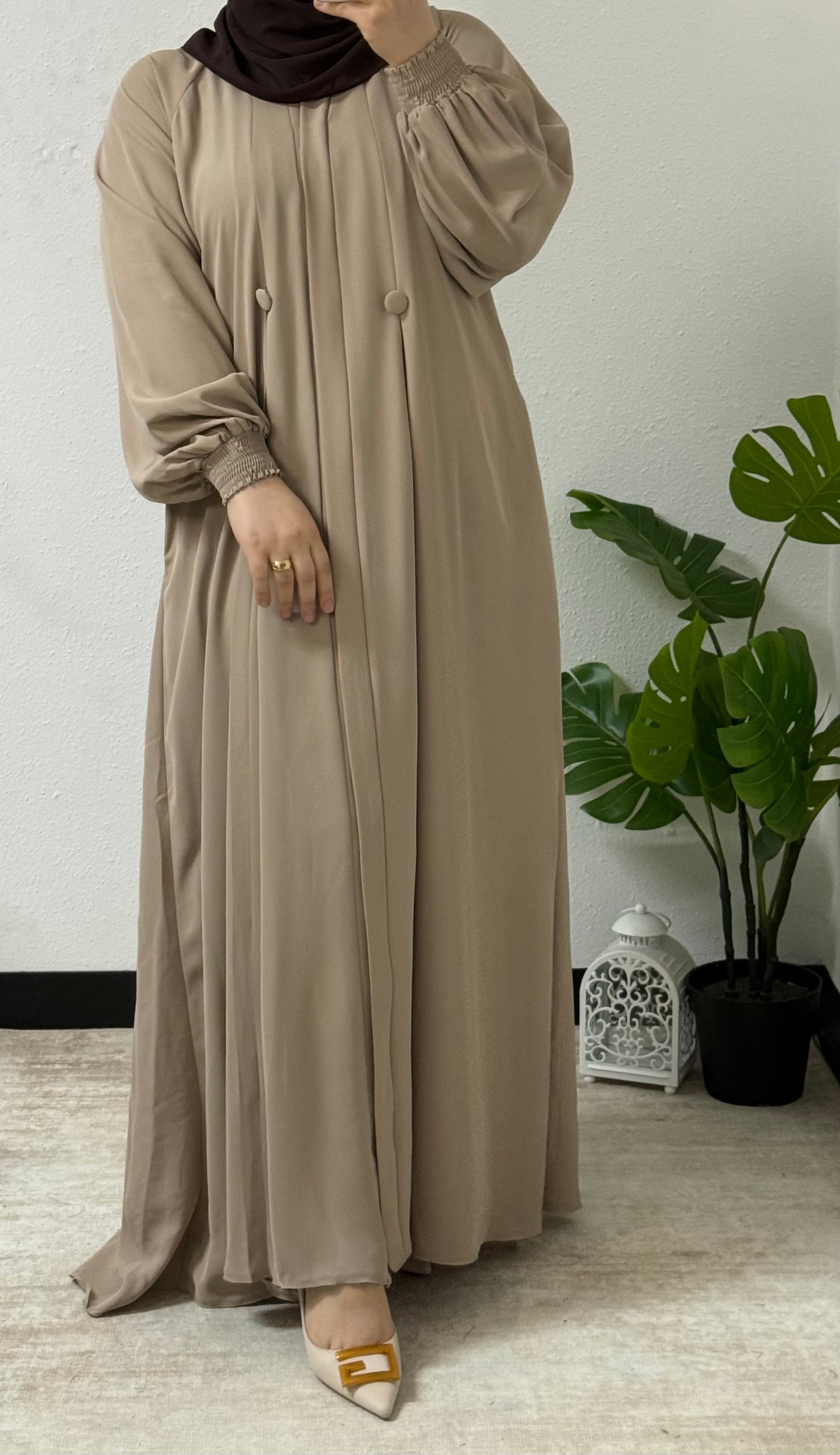 Simple Double Button Abaya