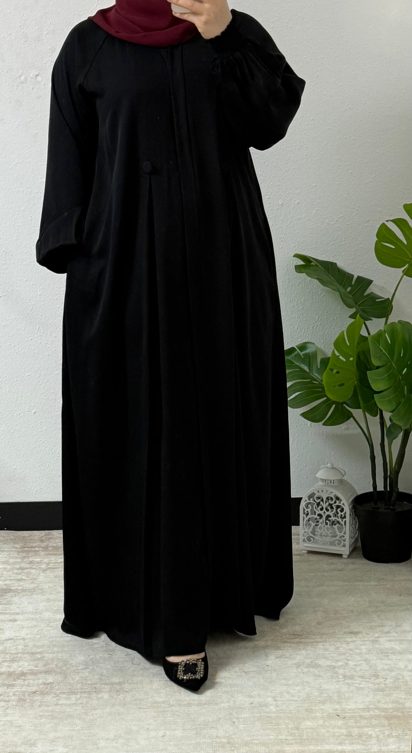 Simple Double Button Abaya