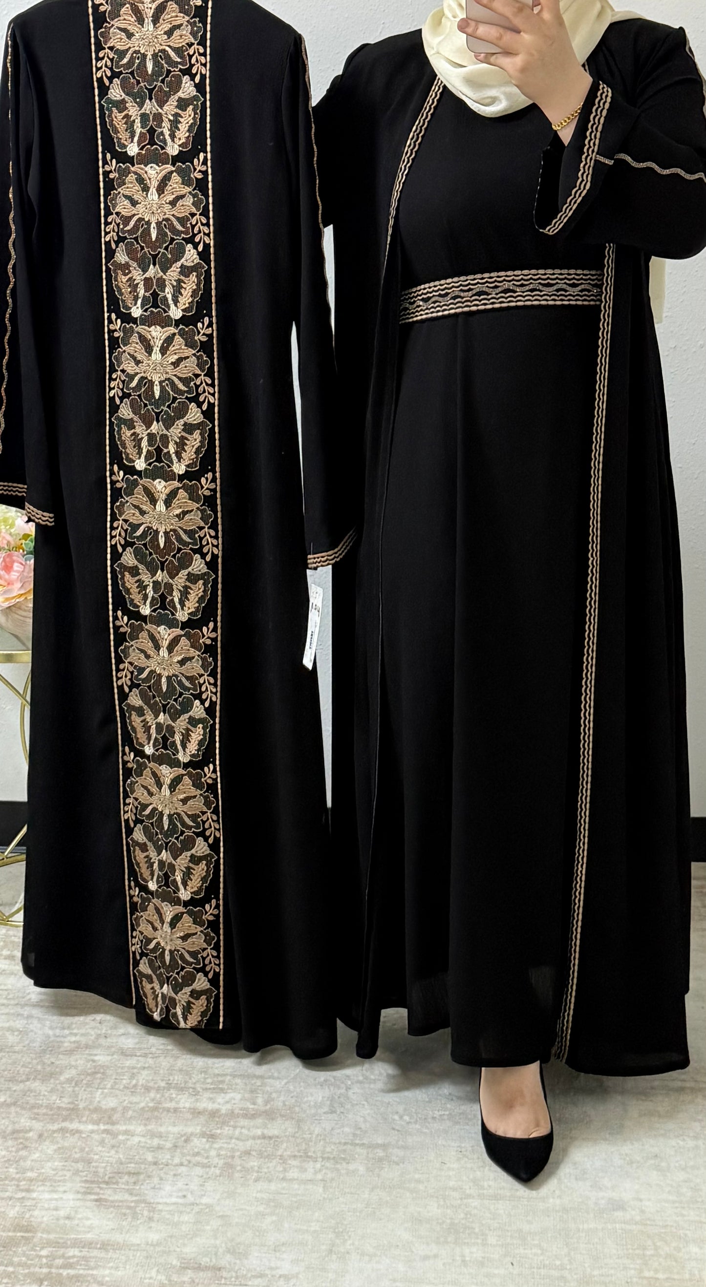 Embroidered Scallop Detail Abaya