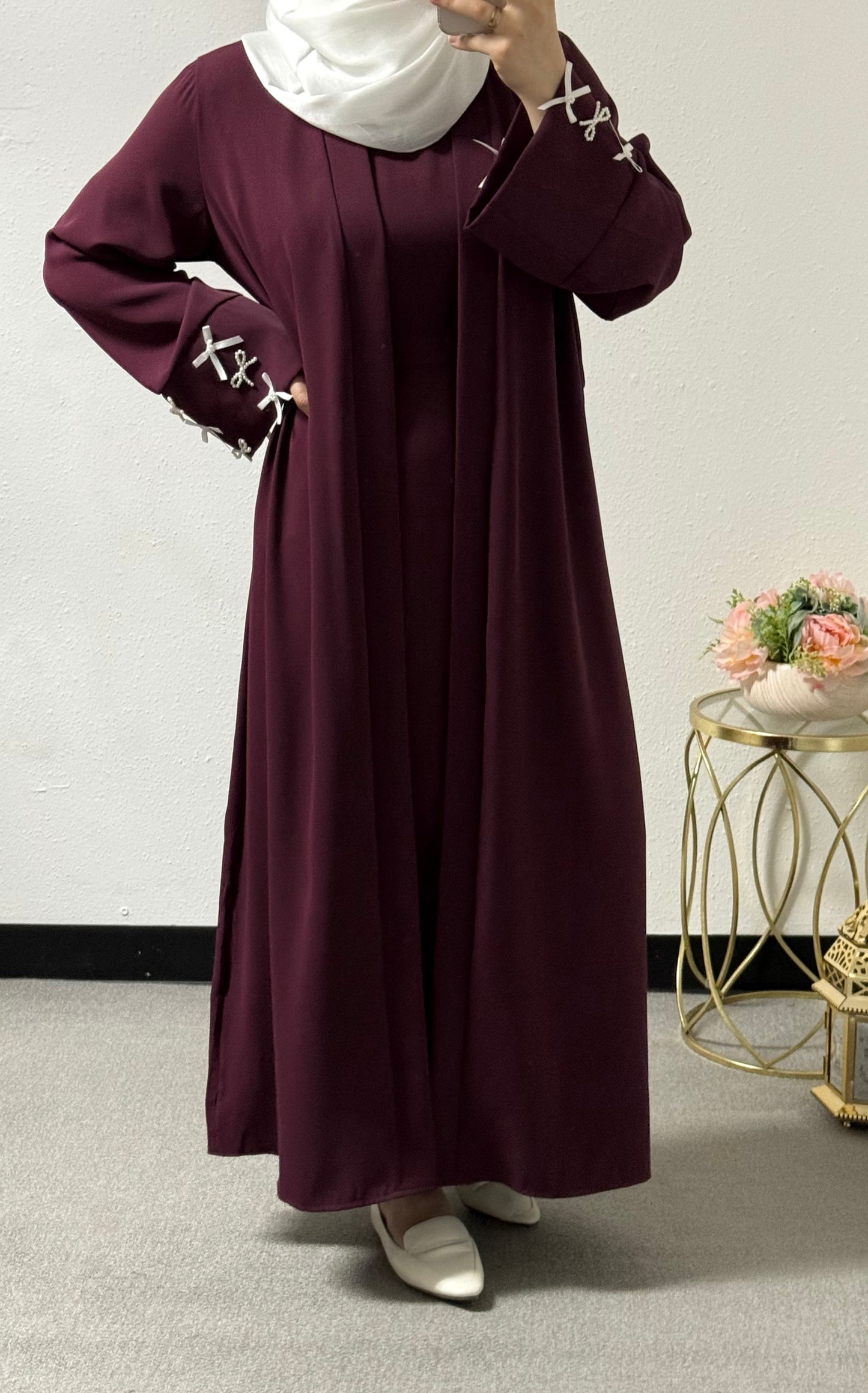 Two piece bow abaya