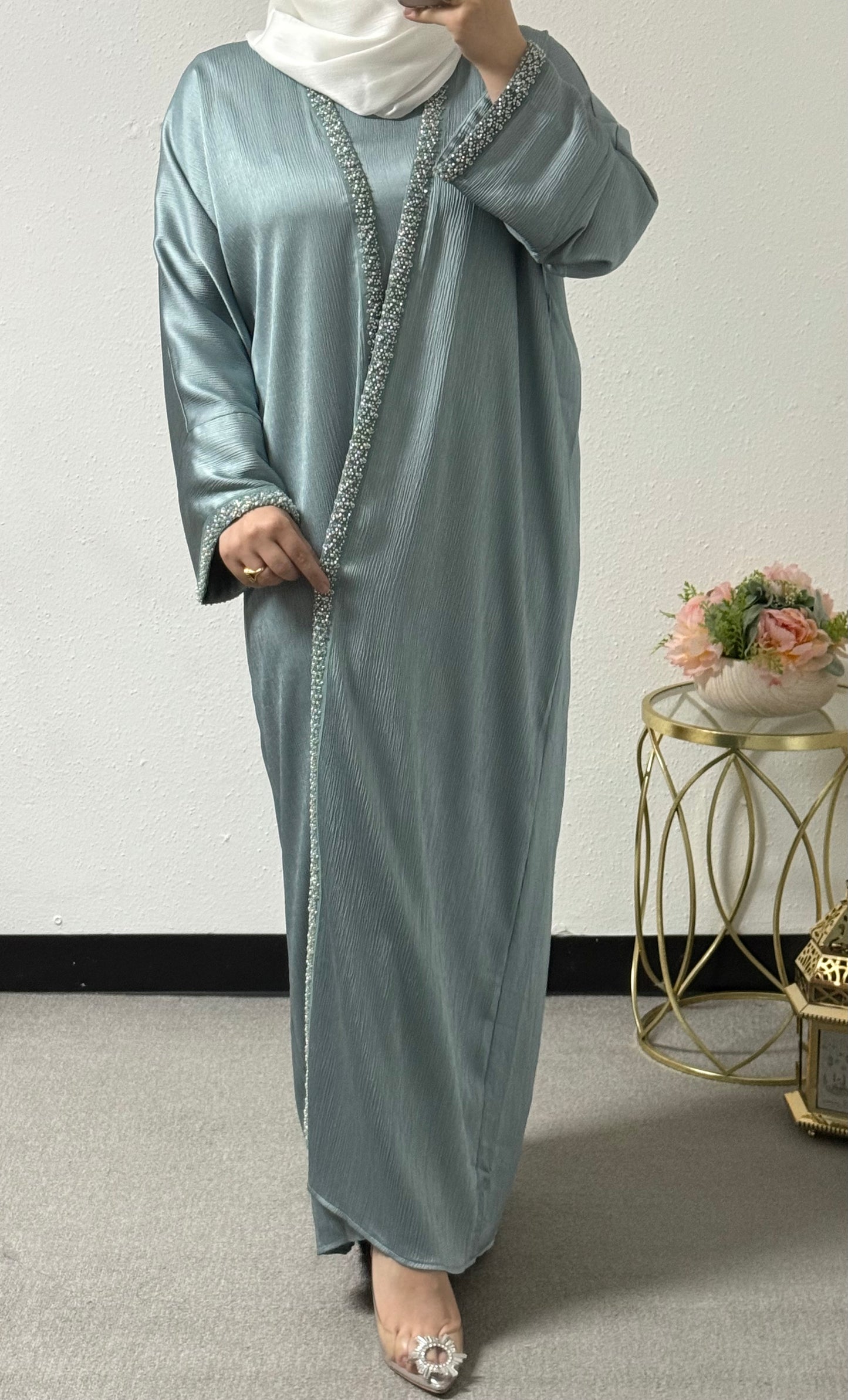 Two piece colored abaya