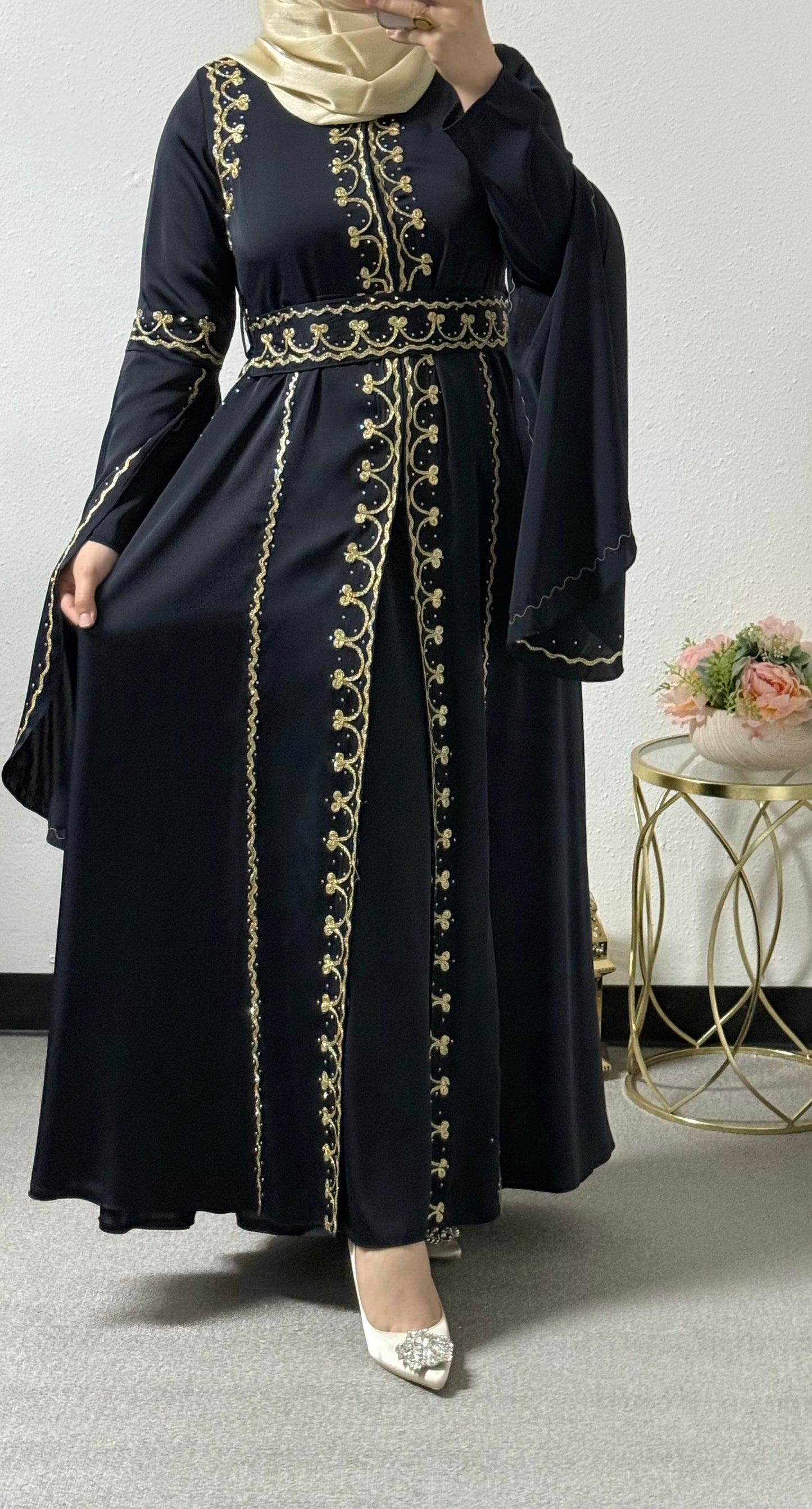 Embellished eid abaya