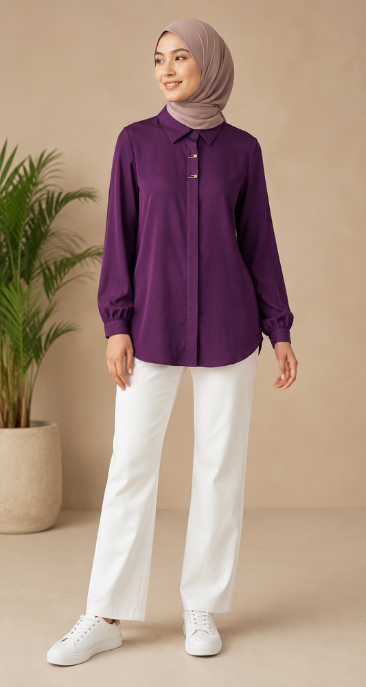 Crinkle Silk Shirt