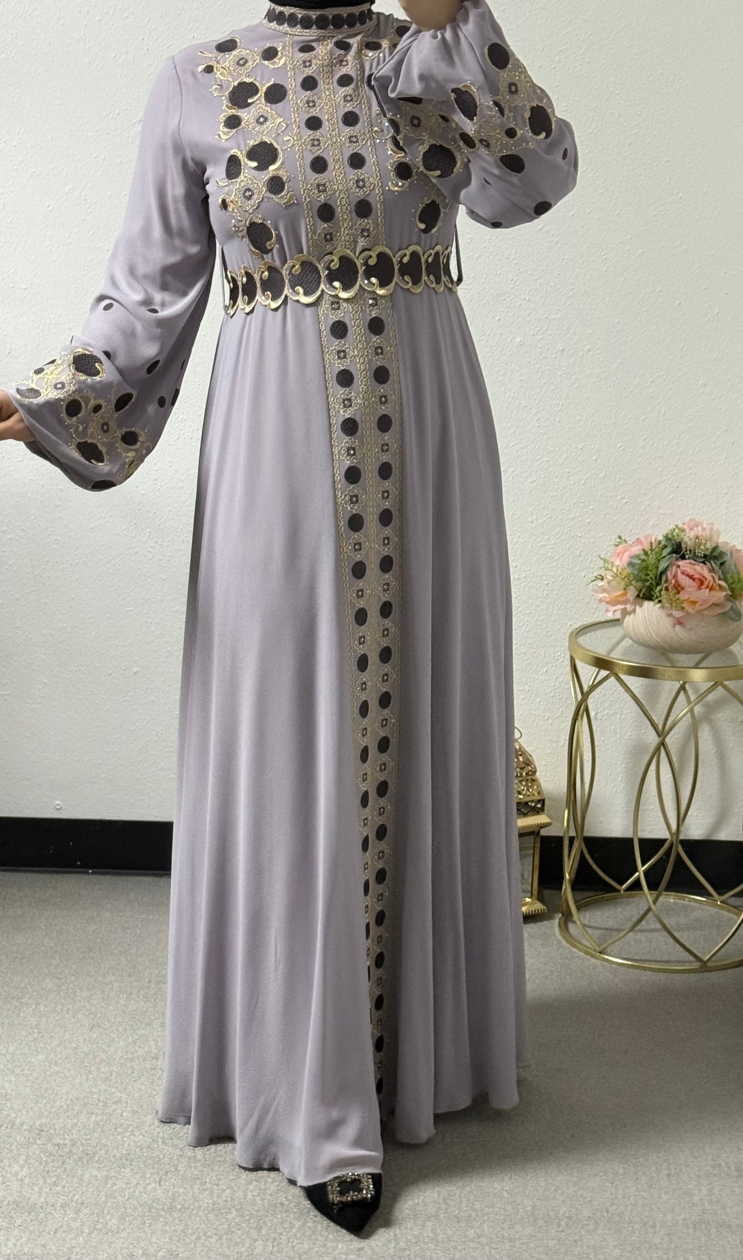 Chiffon adorned dress